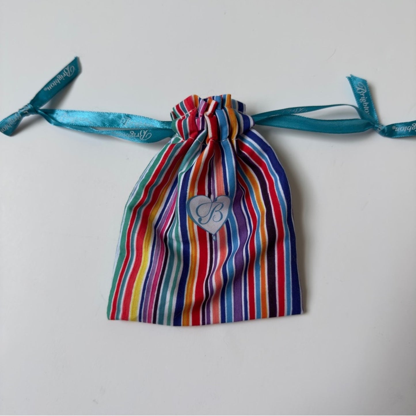 Brighton Elegant Gold & Silver Heart Pendant 2024 Necklace Chain w/ Rainbow Bag