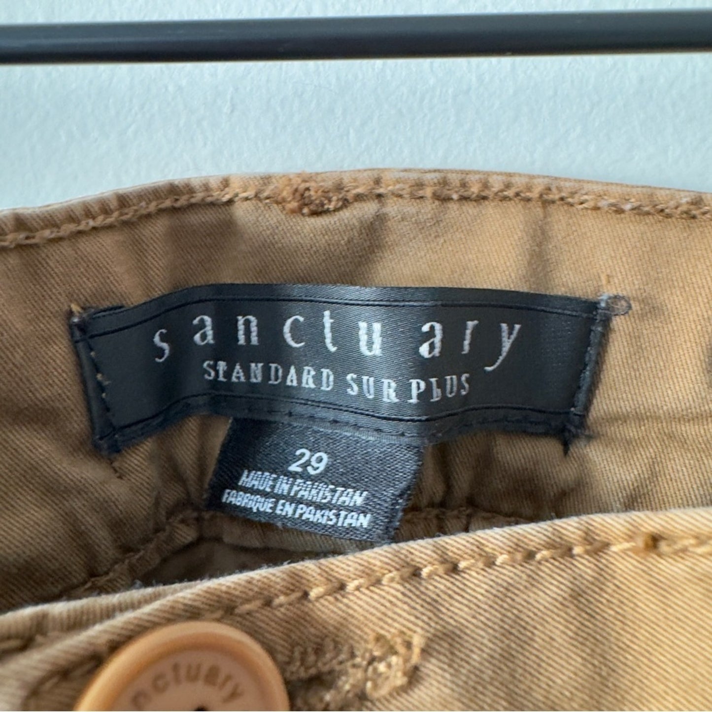 Anthropologie Sanctuary Casual Tan Cargo Jogger Pants Cropped Y2K Capri Pockets