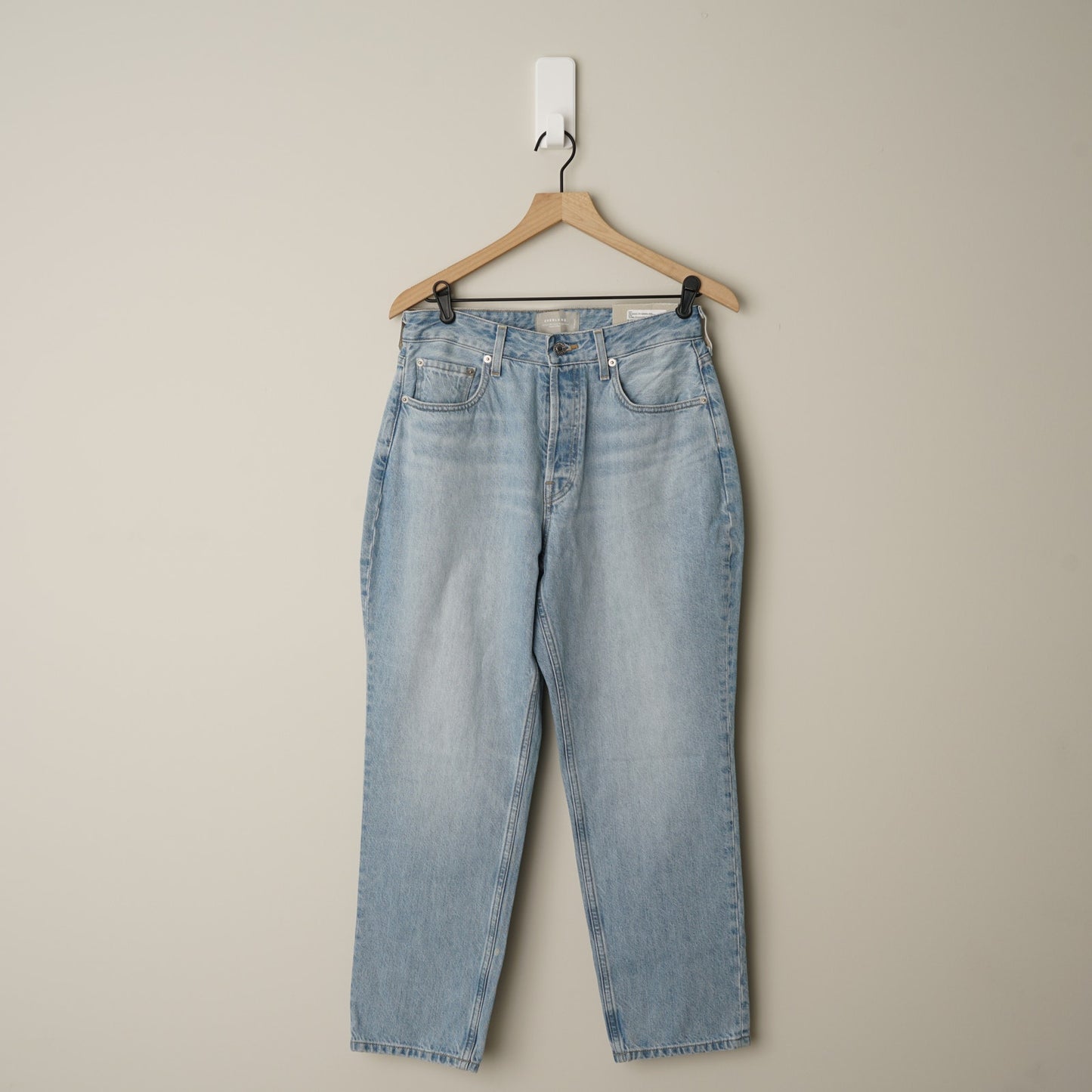 Everlane The Curvy '90s Cheeky Straight Jean Vintage Sunbleached Blue Button Fly