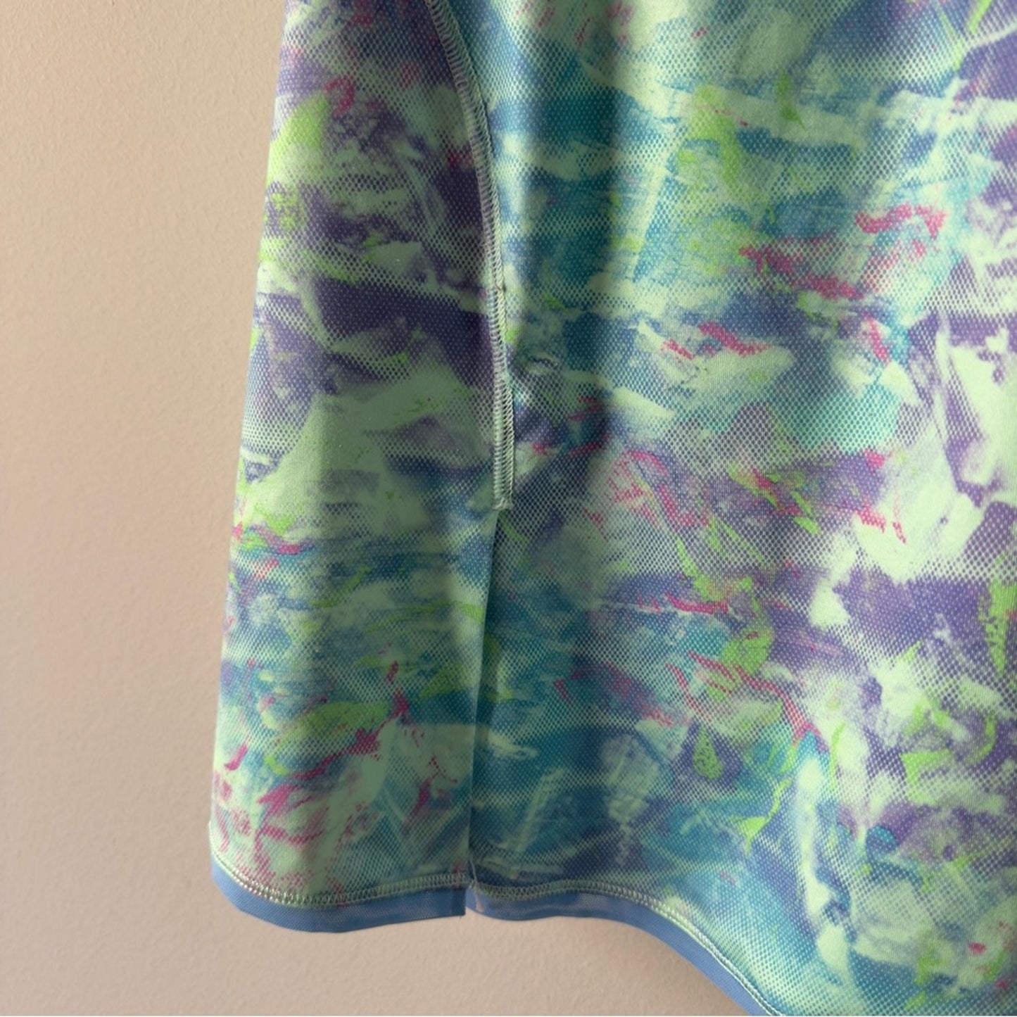 Ivivva by Lululemon Blue and Green Patterned Athletic Dress Mini Sleeveless EUC