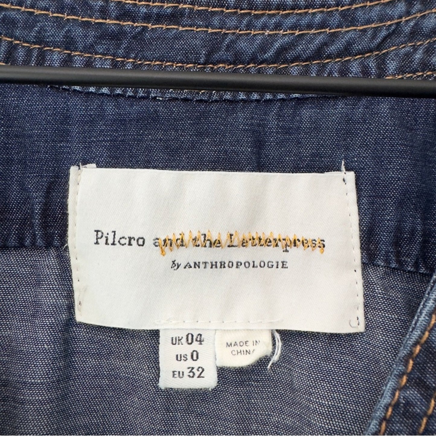 Pilcro and the Letterpress Denim Shorts Romper Wrap Tie Anthropologie Jean Blue