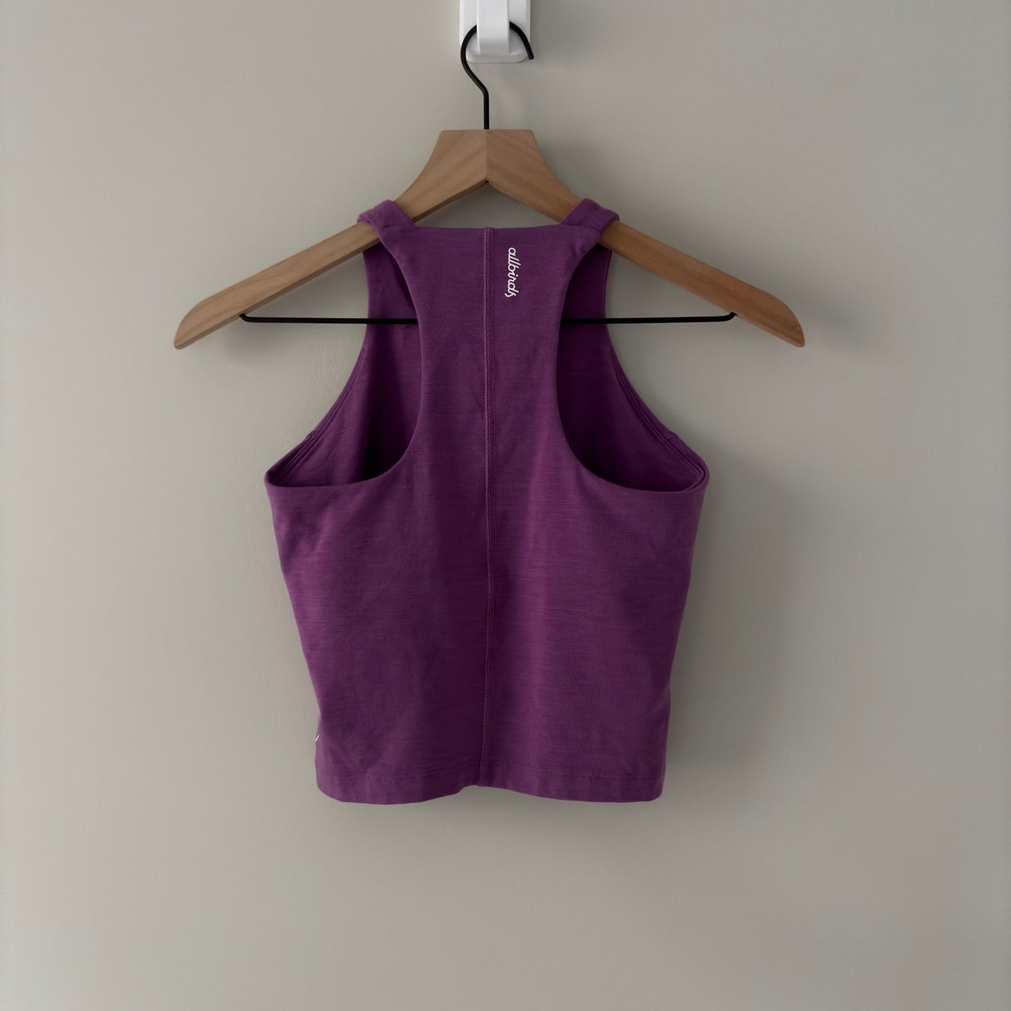 Allbirds Natural Run Form Tank Top Cropped Purple Lyocell Merino Wool Stretch XS
