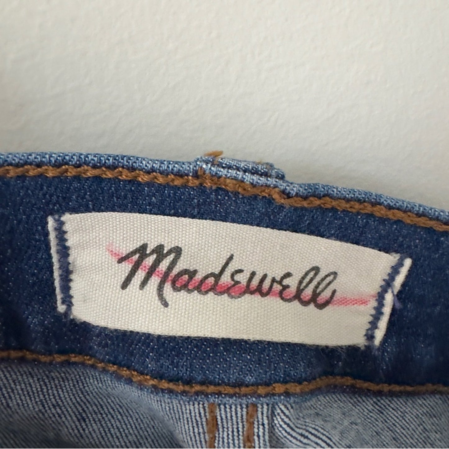 Madewell 10” High-Rise Skinny Jeans Button Fly Distressed denim casual dark Wash
