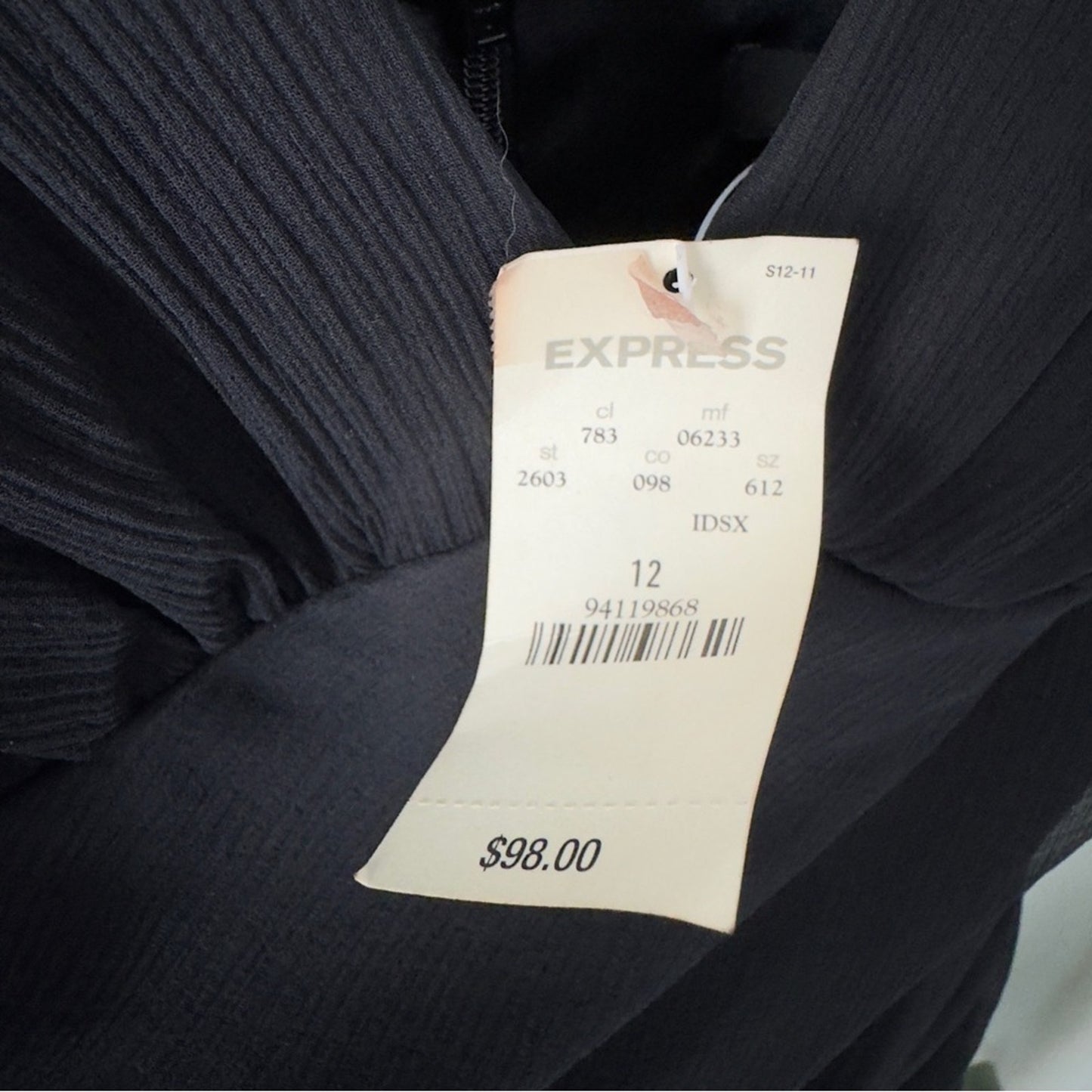 Express Vintage Y2K 100% Silk Shell Black V-Neck Mini Dress A-Line Sleeveless 12