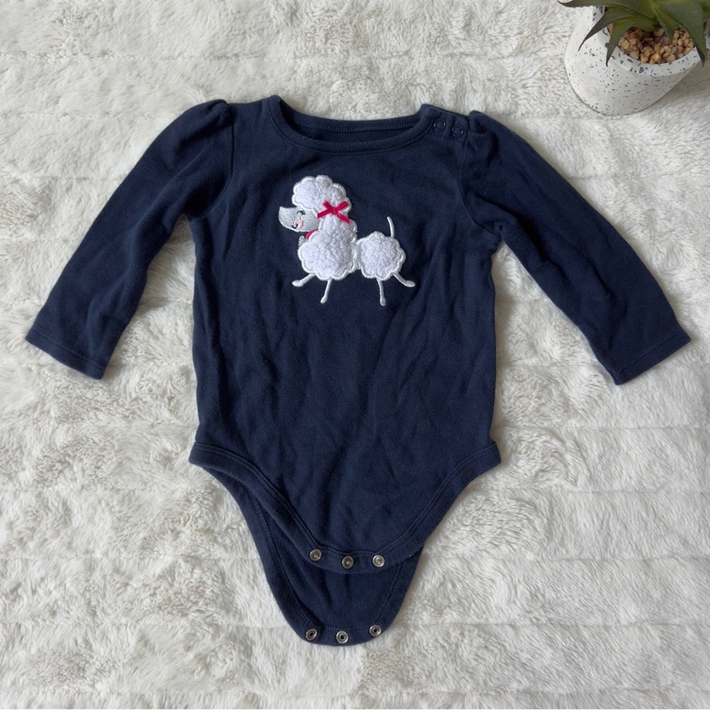 Garanimals Baby Onesies One Pieces lot Navy Poodle Purple striped Mustard bunny