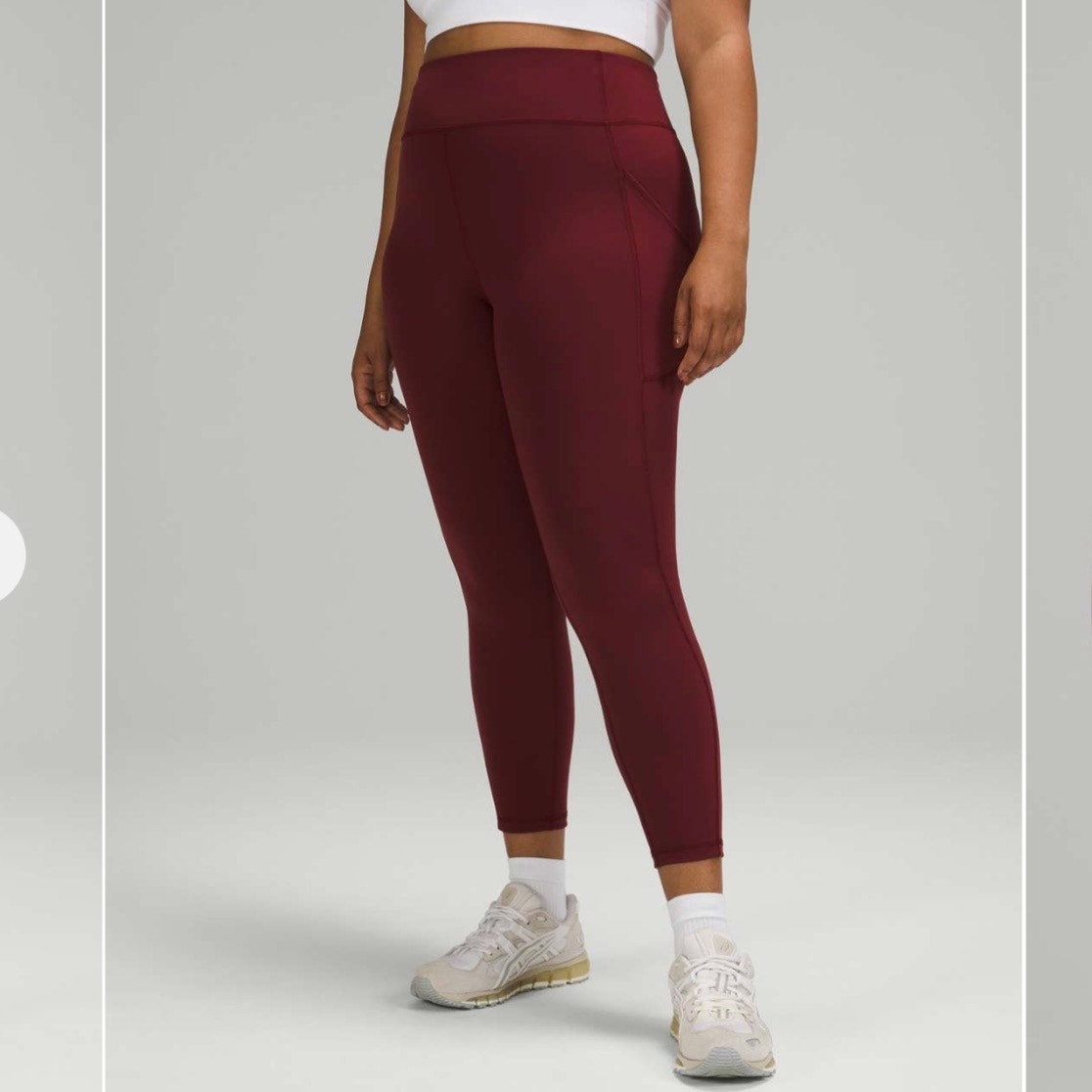 Lululemon Invigorate High-Rise Tight 25" in Red Merlot training Everlux leggings