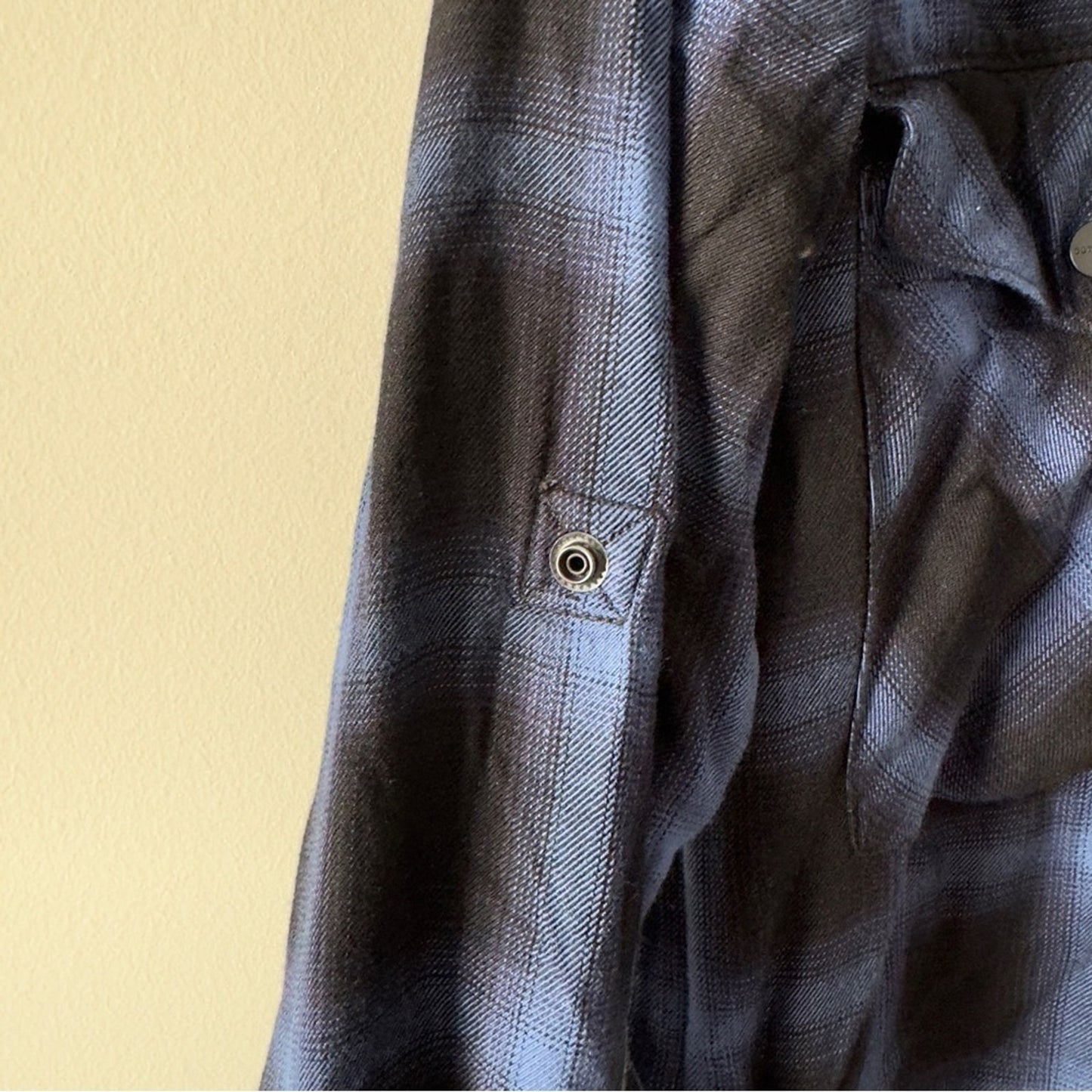 Anthropologie Sanctuary Plaid button down shirt blue black long sleeve collared