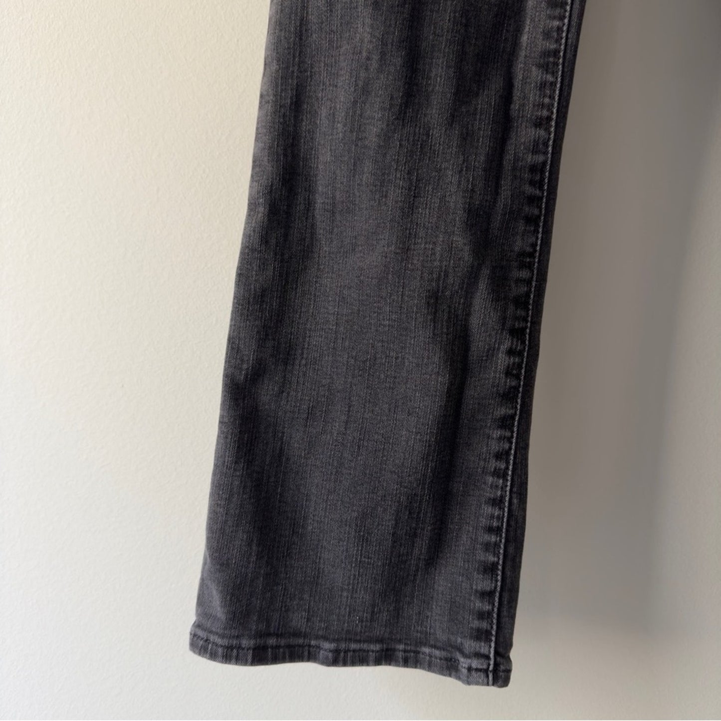Madewell Cali Demi-Boot Jeans gray button fly stretch pockets cotton blend logo