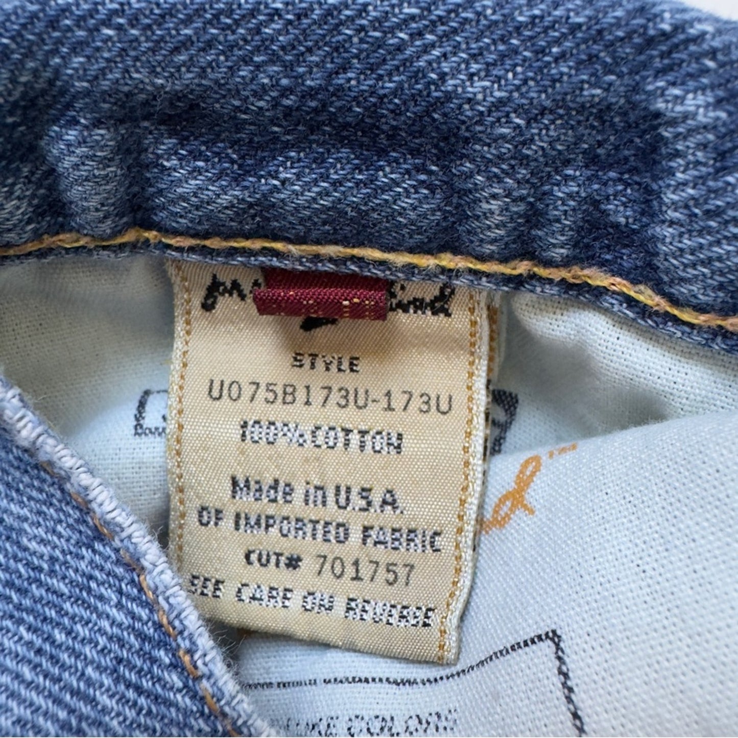 7 For All Mankind Y2K Bootcut 2000s Blue 100% Cotton Jeans Relaxed Fit Low Rise