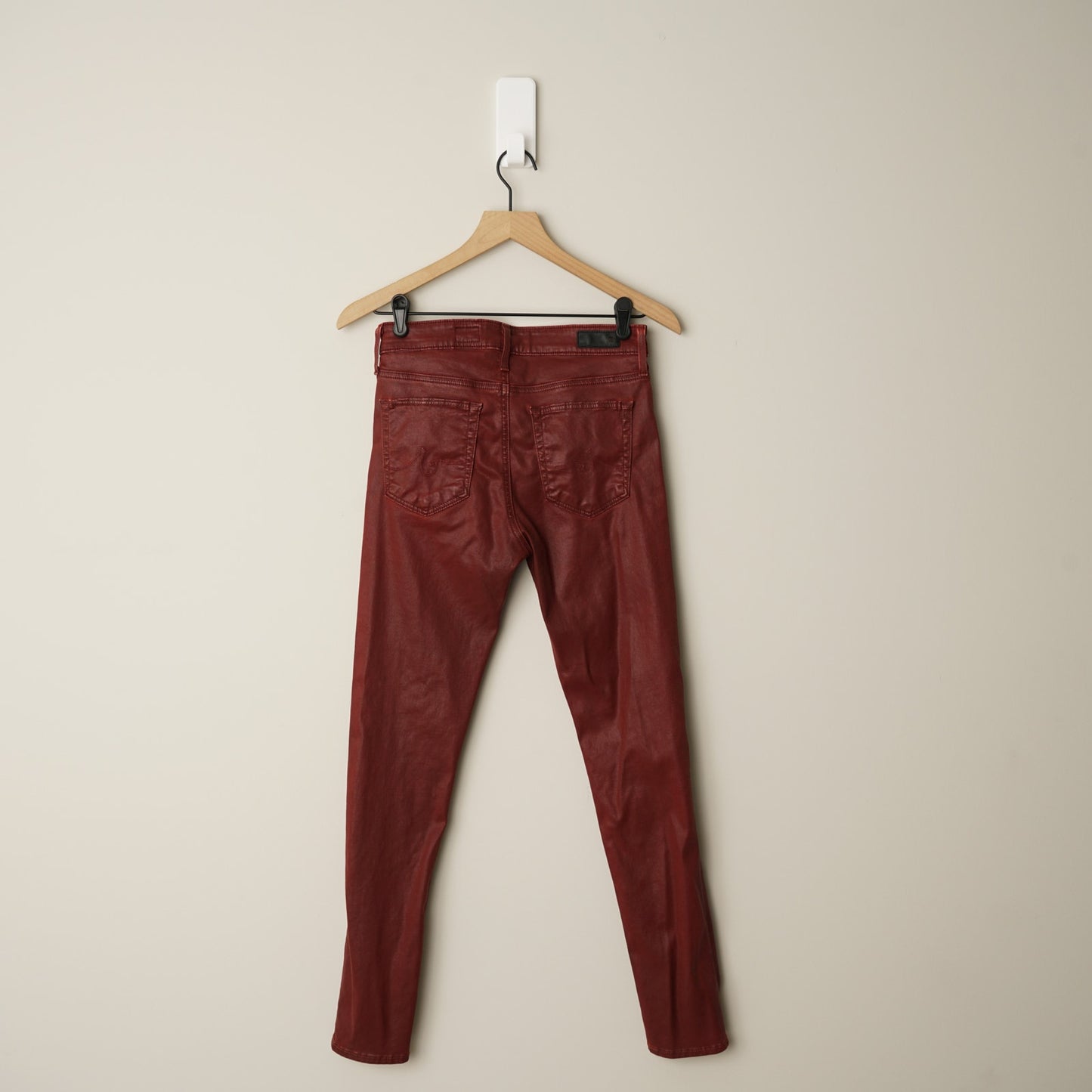 Adriano Goldschmied The Farrah Skinny Ankle Jeans Pants High-Rise Red USA Made