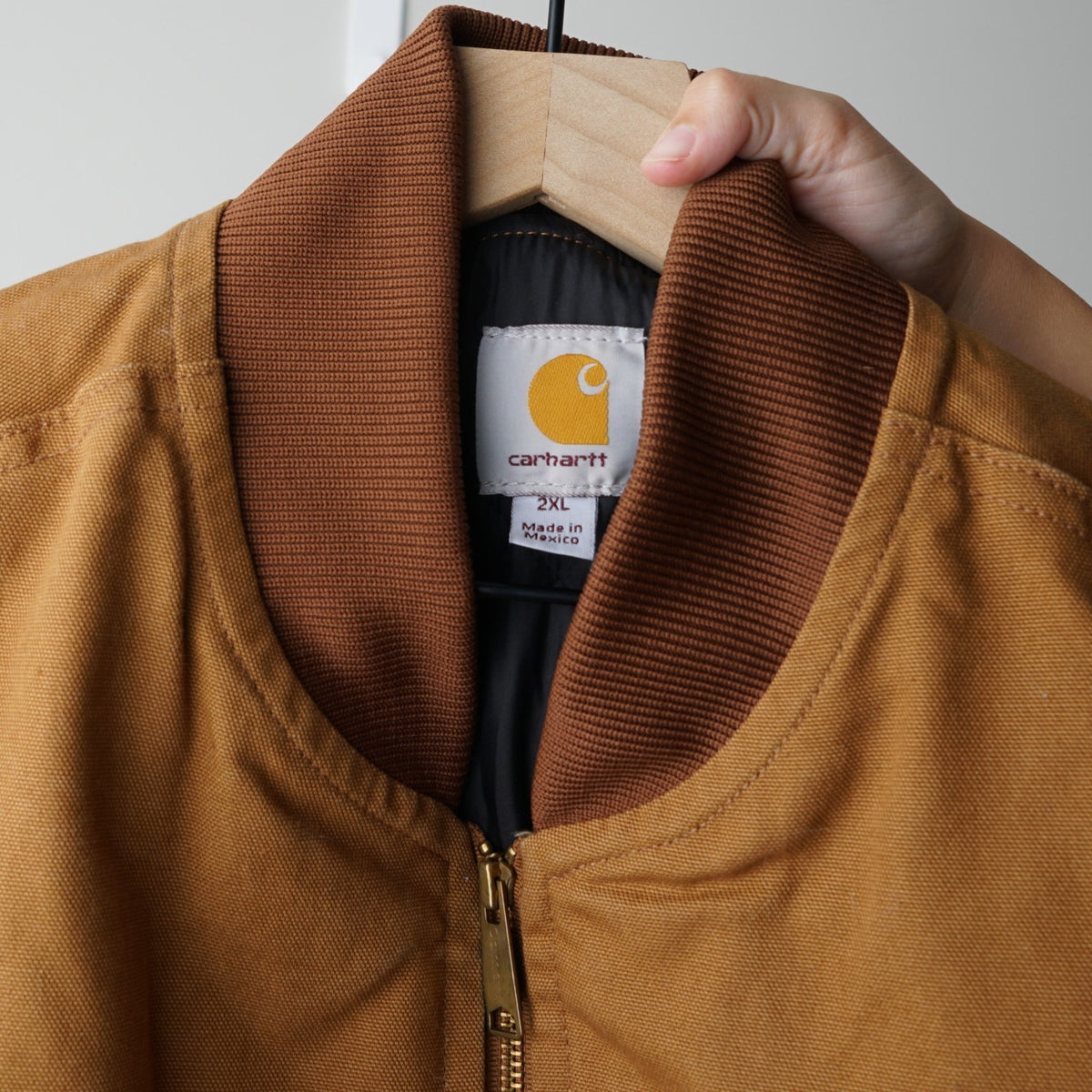 Carhartt Men's Iconic V01 Firm Duck Vest in Brown Canvas 100% Cotton Shell Zip