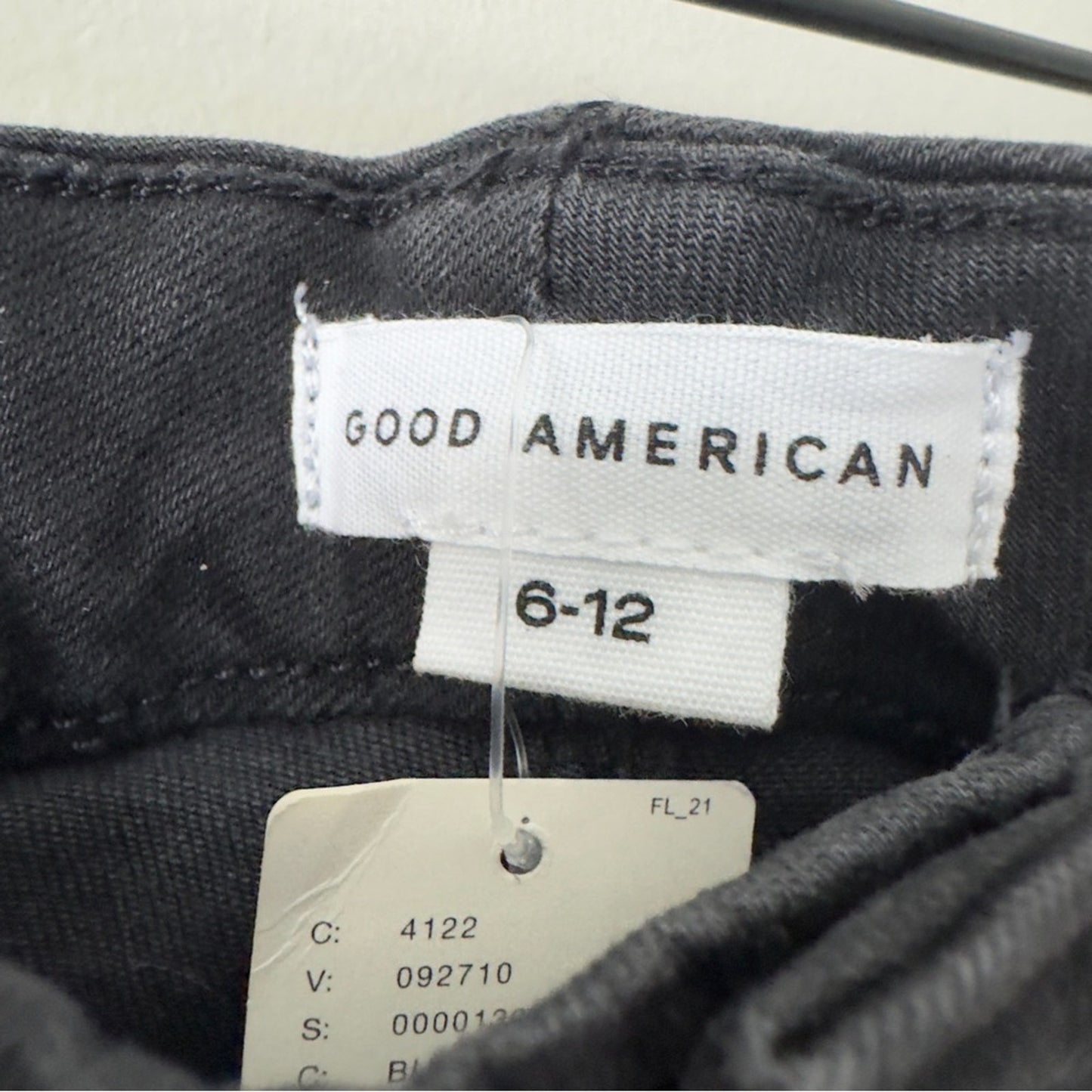 Good American Good Leg Button Fly High Rise Black Skinny Jeans Denim Classic NWT