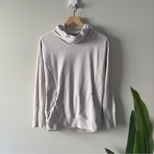 Lululemon Rest Day Pullover in Dune Cream Sweater Long Sleeve Cowl Neck Pockets