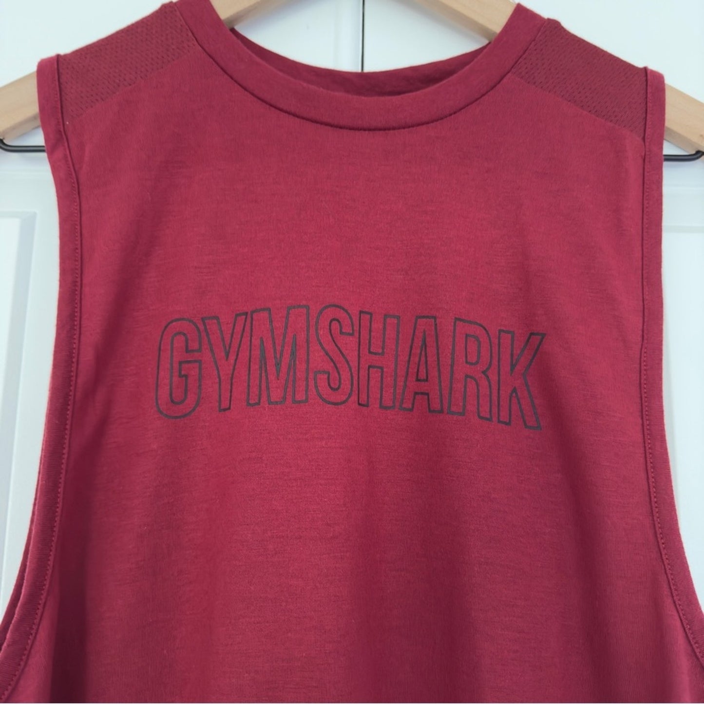 Gymshark sleeveless athletic tank top gym workout red black Athleisure active S