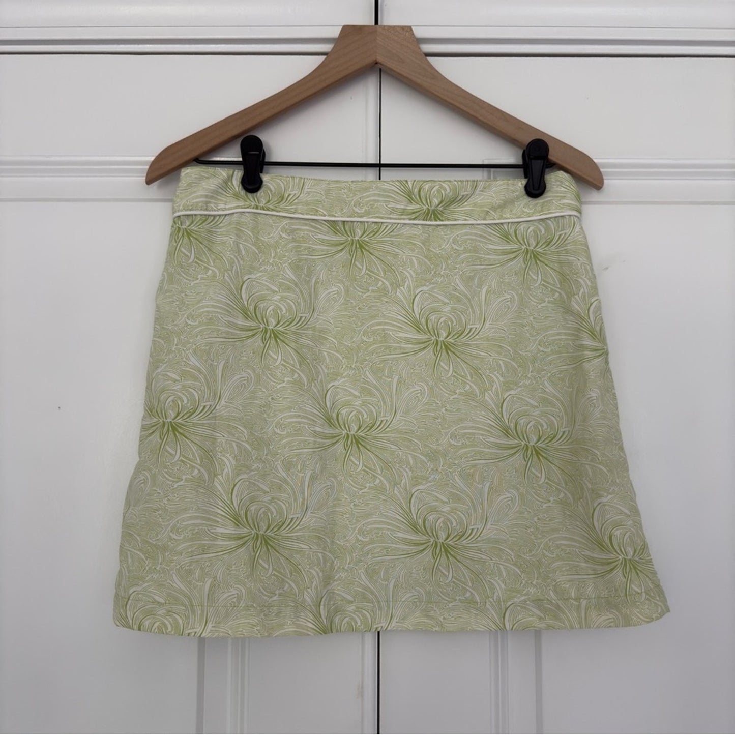 Patagonia Printed Snap Waist Wrap Skirt Mini Athletic Floral Green White Active