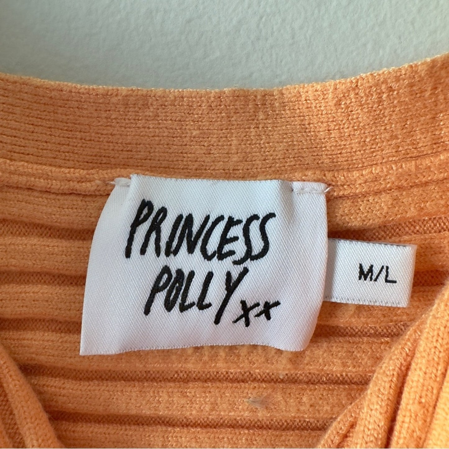 Princess Polly Sunset Tank Orange Ribbed Crop Top Cropped Knit Sleeveless Summer