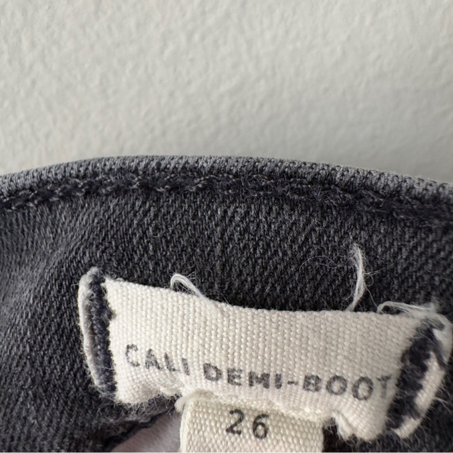 Madewell Cali Demi-Boot Jeans gray button fly stretch pockets cotton blend logo