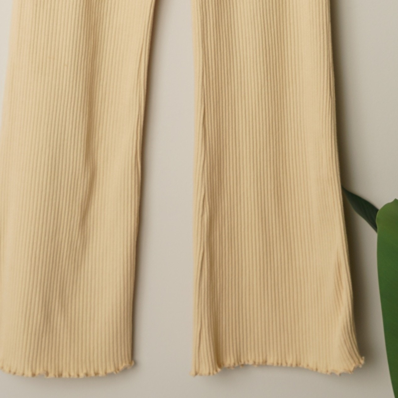 Billabong Out and About Rib Knit High Waisted Flared Cropped Pants Ribbed Solid