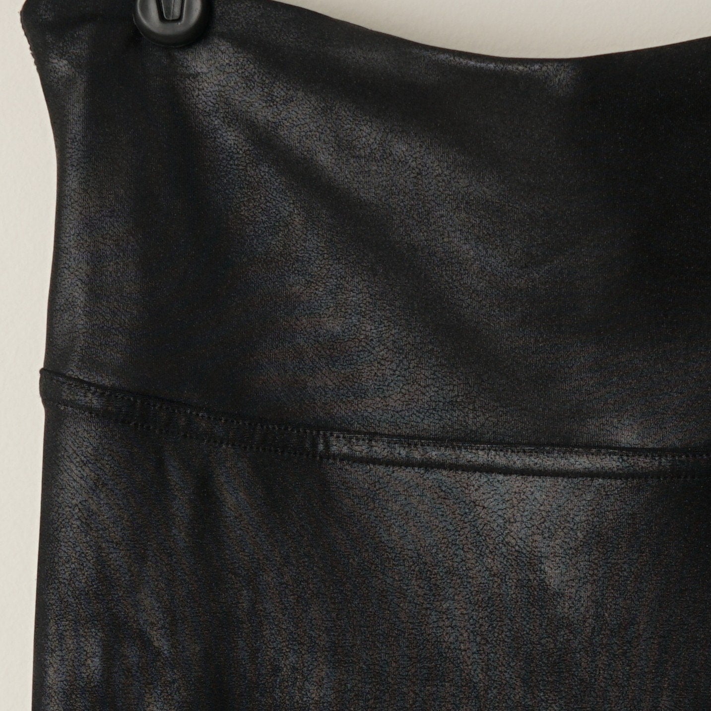 Spanx High Rise Faux Leather Athletic Leggings Stretch Spandex Athleisure Active