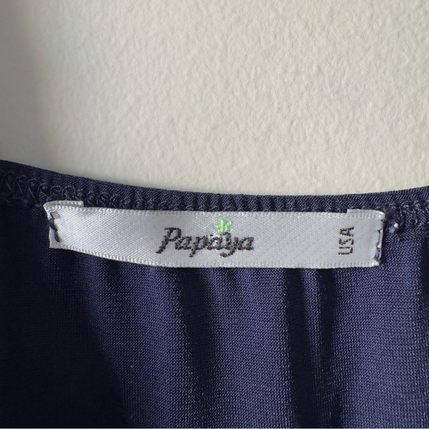 Vintage 2000s Papaya Navy Ruched Embellished Bodycon Mini Dress V-Neck Y2K Blue