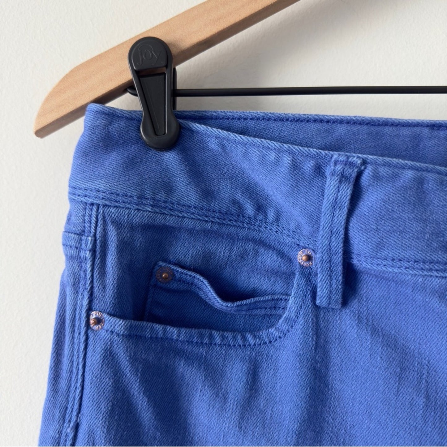 Lilly Pulitzer Worth Straight Jean Blue Cotton Stretch Pockets Zip double button