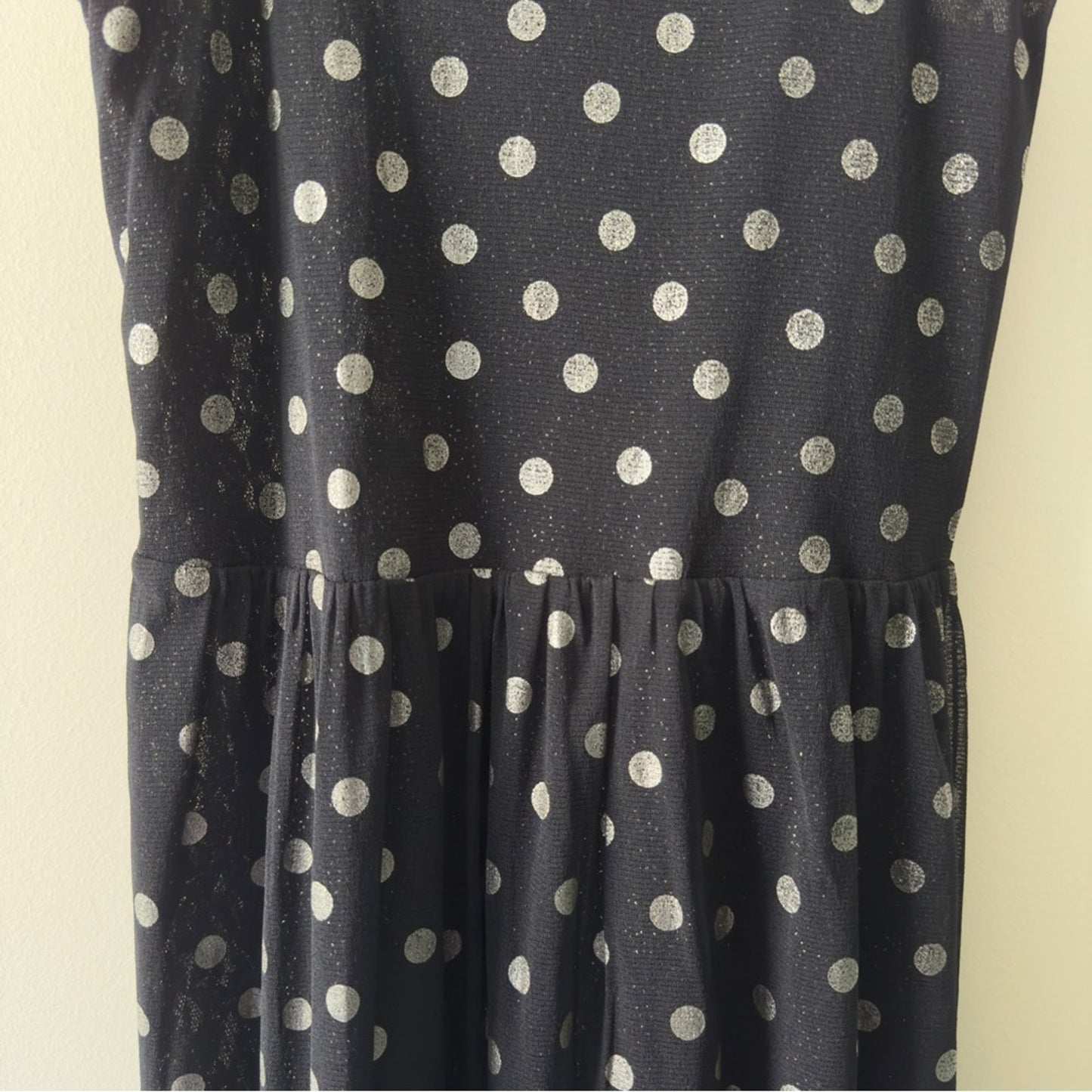 Free People Reversible Sparkly Mini Dress Black silver metallic Sleeveless Crew