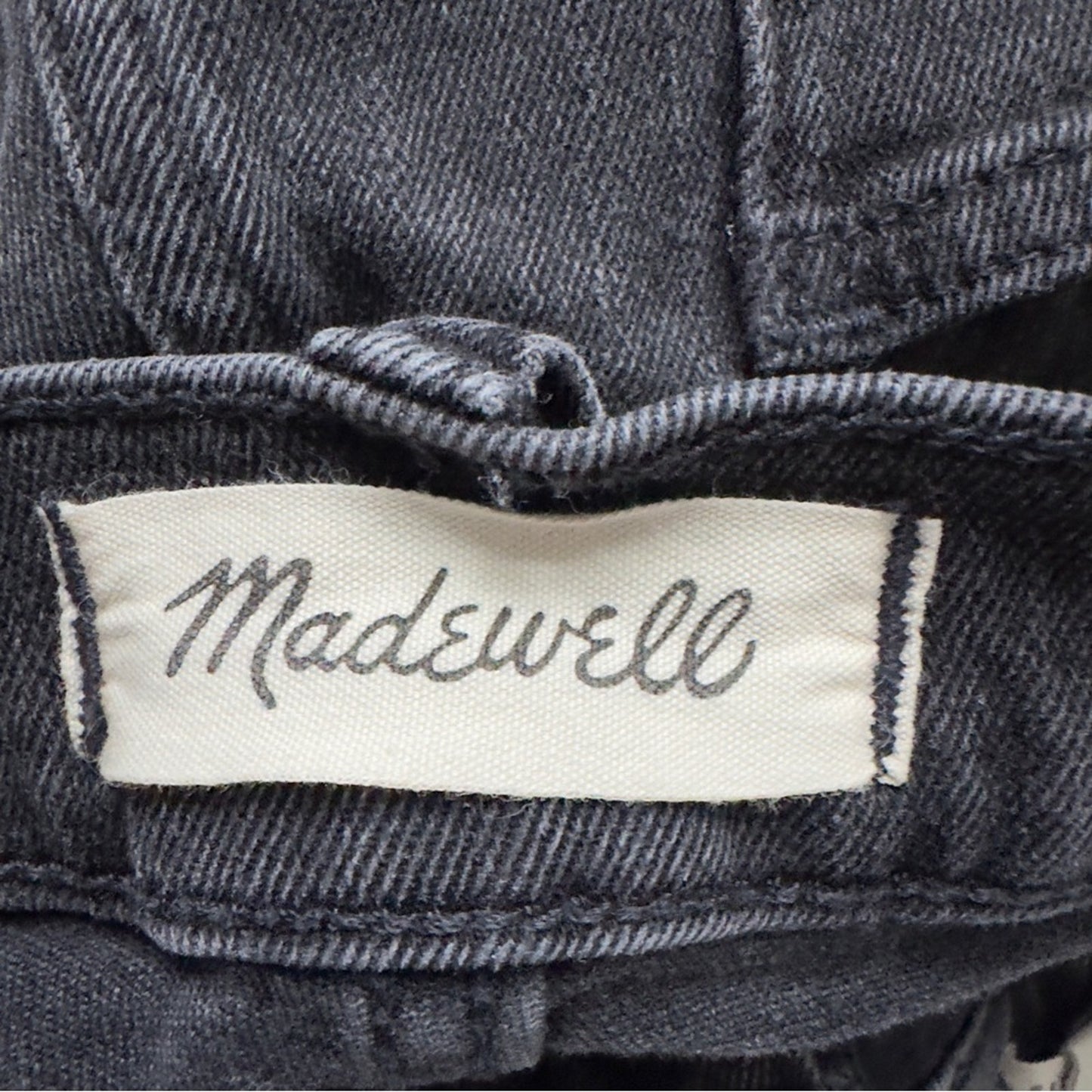 Madewell High-Rise Denim Shorts Jean cotton stretch high waisted gray black zip