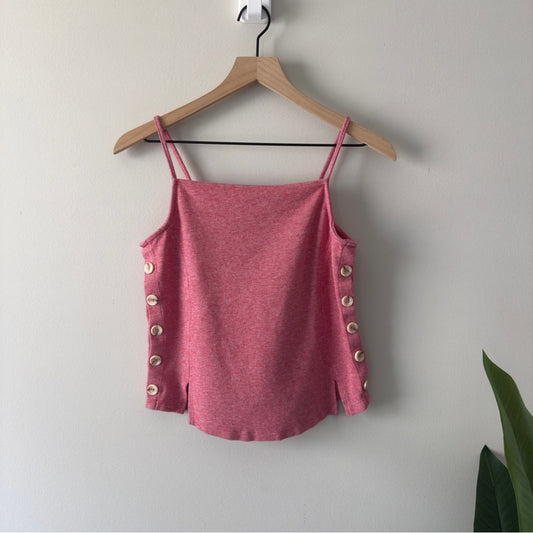 Anthropologie Meadow Rue Button Sides Camisole Tank Spaghetti Strap slit boho S