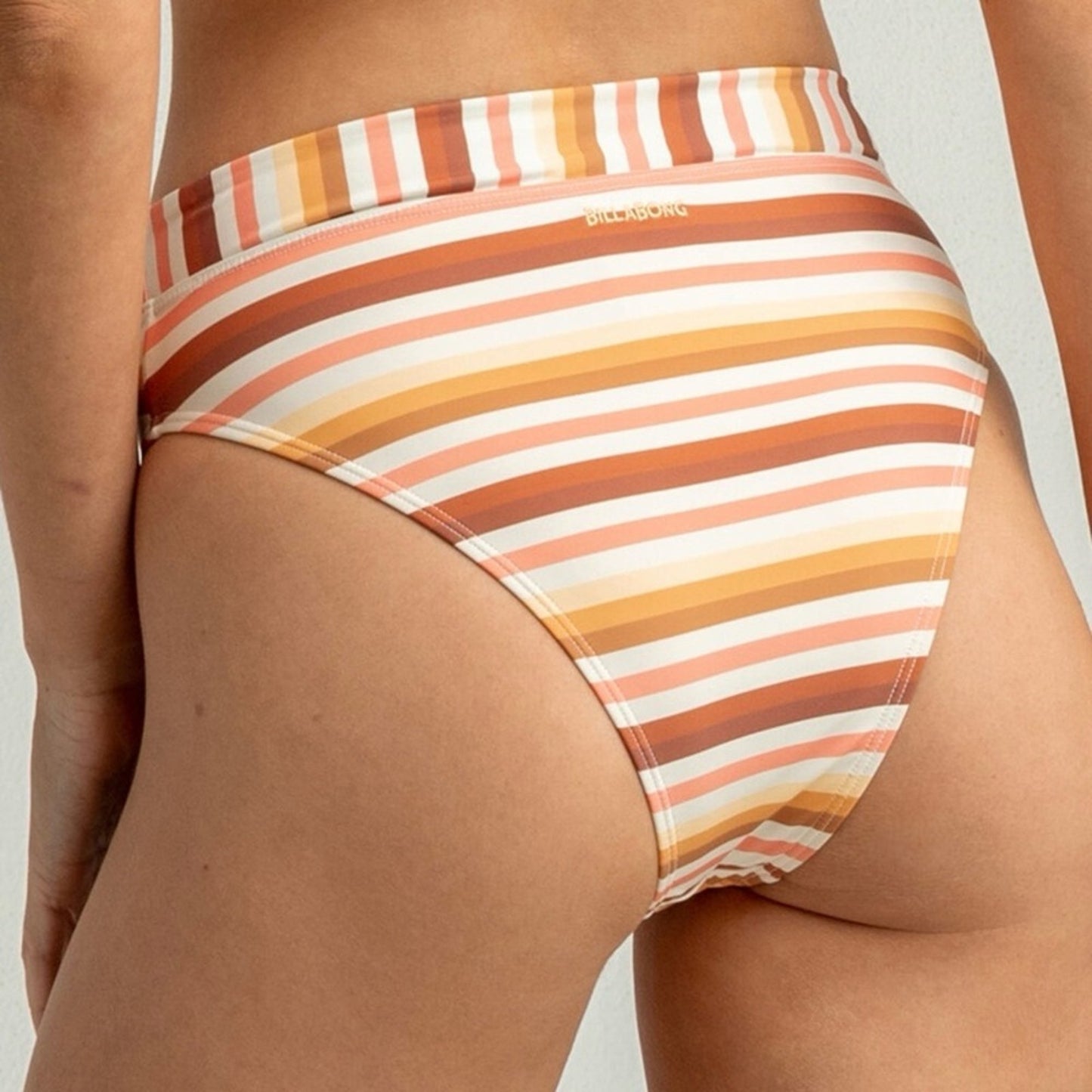 NWT Billabong Ray of Gold Swimsuit Bottoms Bikini Striped Stretch Beach Pool 12