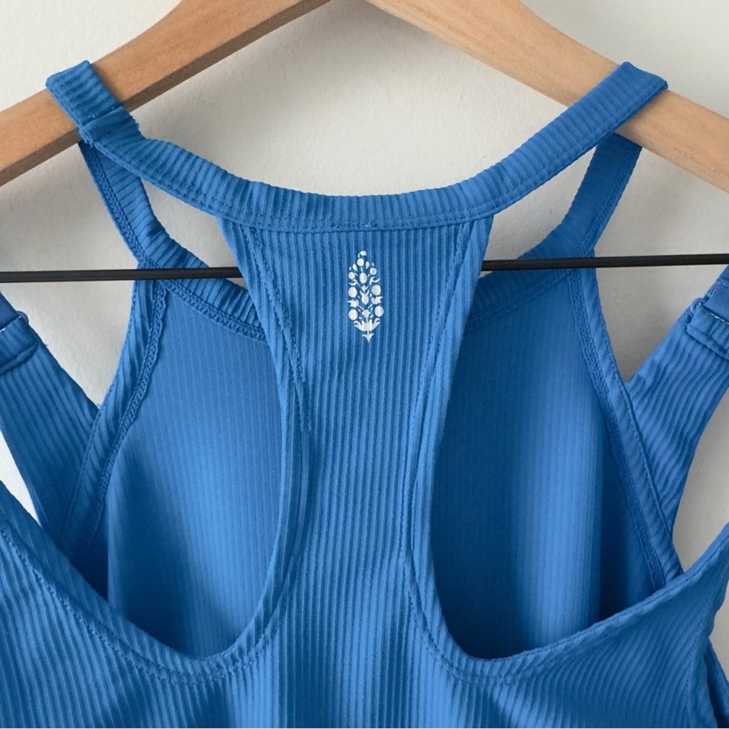 Free People FP Movement Back Roads Tank Top Blue Racerback Strappy ribbed active