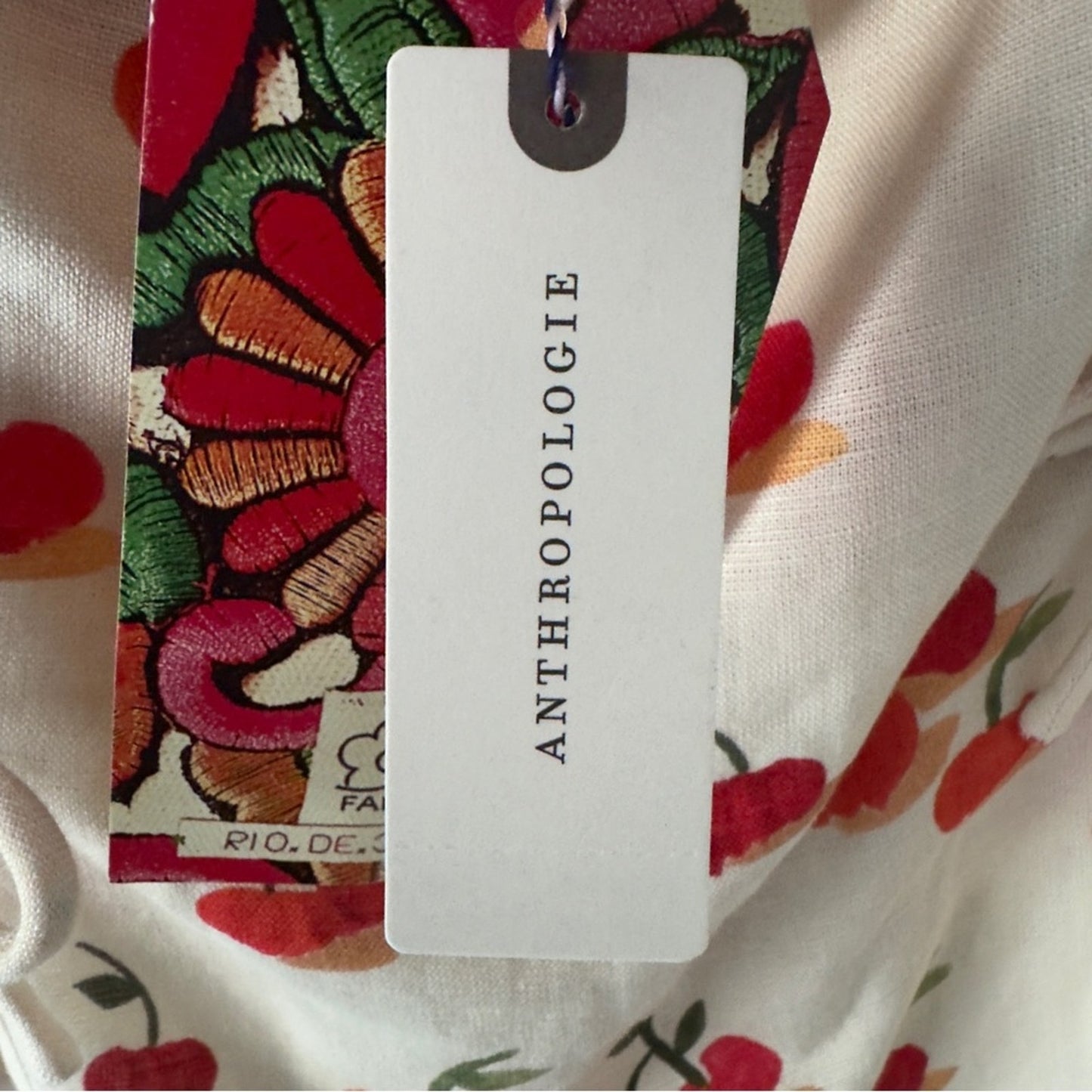 Farm Rio x Anthropologie Cherry Linen Blend Skort Bows Mini Skirt Shorts Zip Up