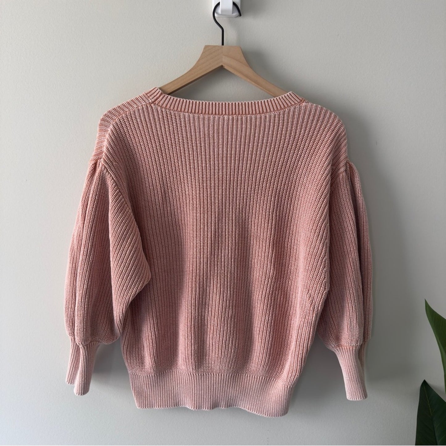 Young Fabulous & Broke 100% Cotton Pink Women's Sweater crew neck ribbed solid M