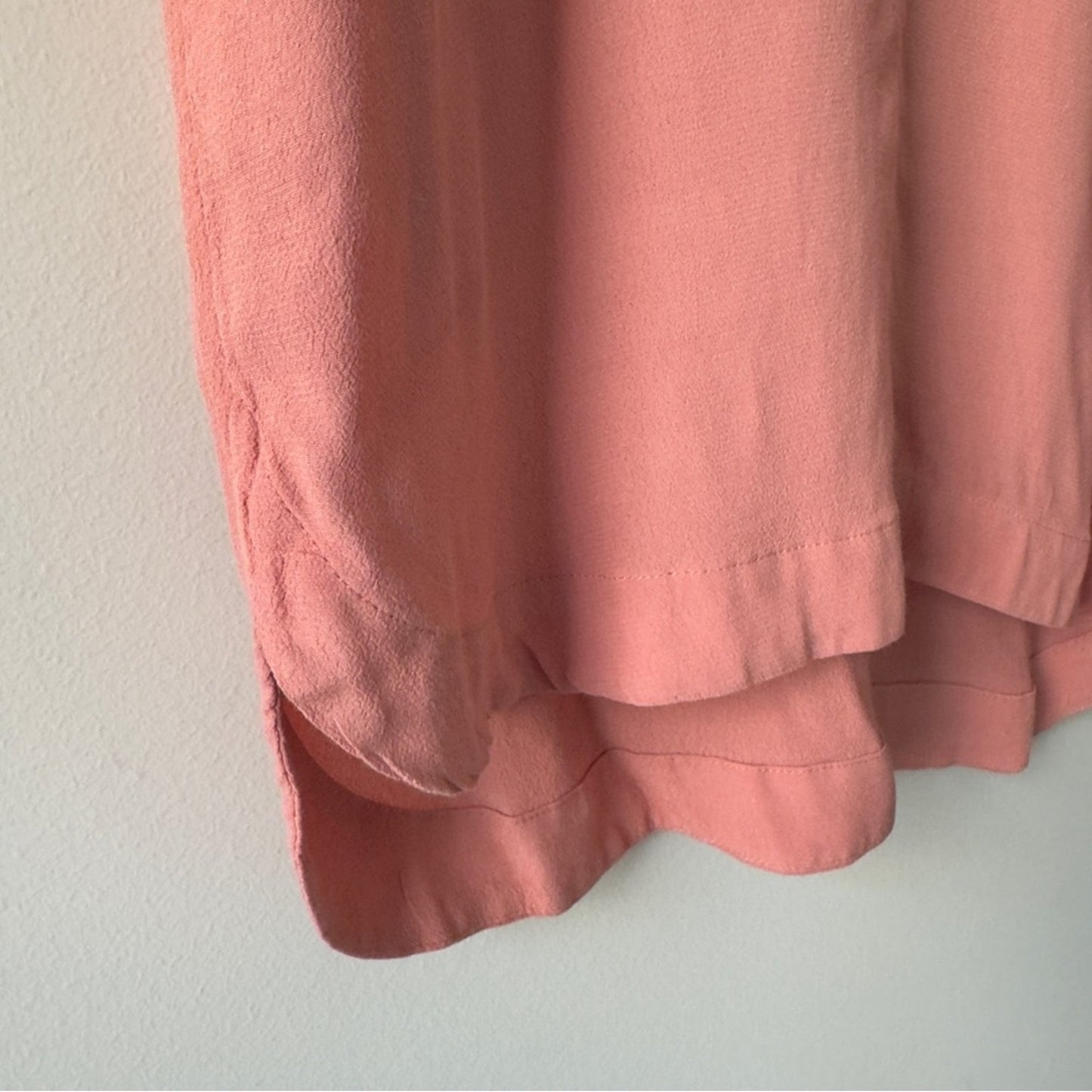 Madewell Pink Long Sleeve Shift Dress Knee Length Solid Preppy Crepe