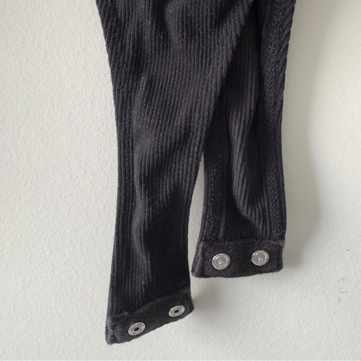 Francesca's Black Beaded Embellished Collar Bodysuit Long Sleeve Collared Ribbed