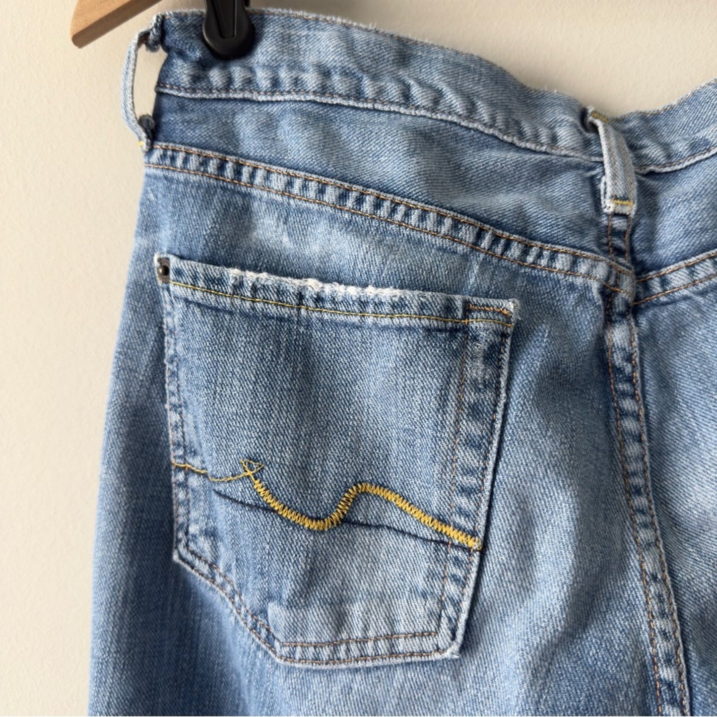 7 For All Mankind Y2K Bootcut 2000s Blue 100% Cotton Jeans Relaxed Fit Low Rise