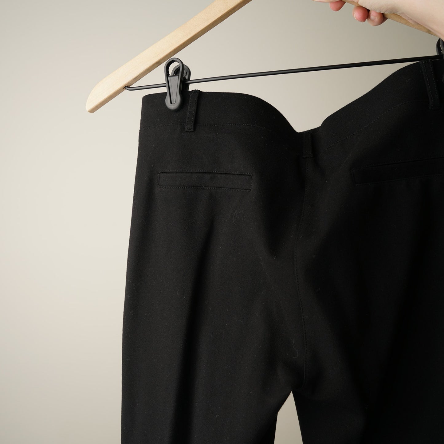 Betabrand Classic DPYP Dress Pant Yoga Pant Straight in Black Stretch Faux Fly L