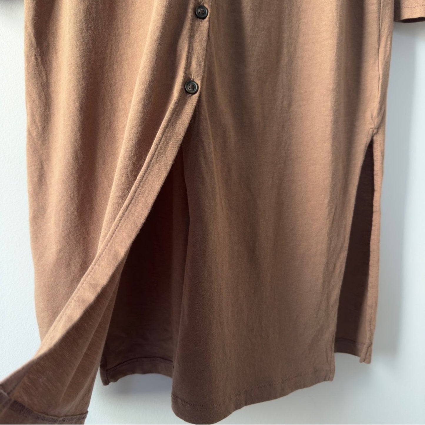 Madewell Earthy Brown Long Sleeve Duster Cardigan Button Down Solid Minimalist S