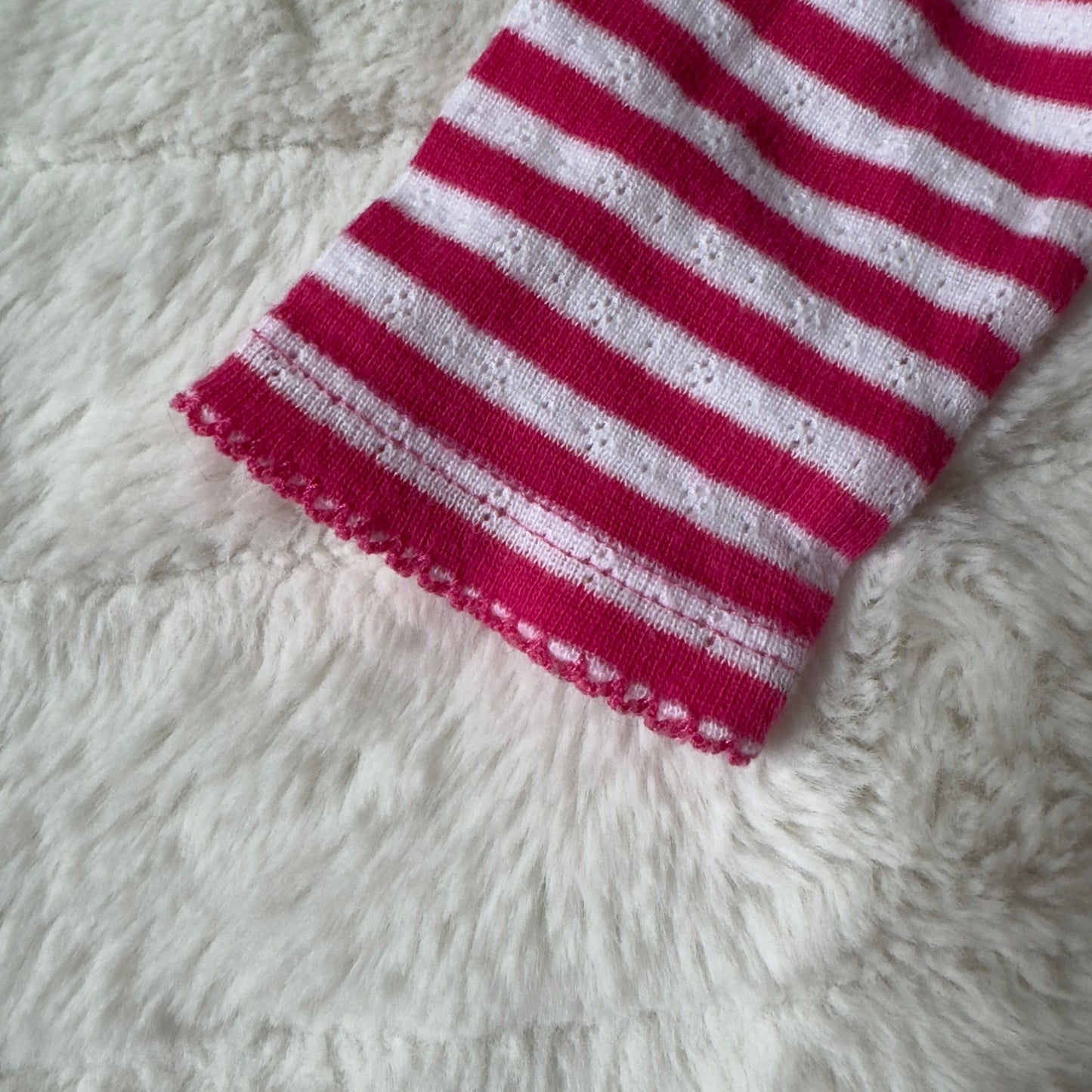 Garanimals 6–9 months long sleeve striped onesie snaps cotton blend pink white