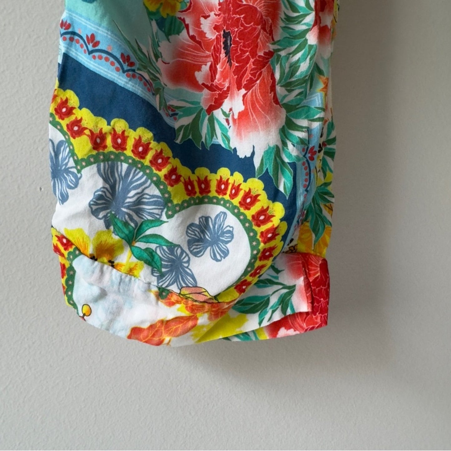 Cia. Maritima Floral Print Women's Pants Boho Bohemian Hippie Tassel Drawstring