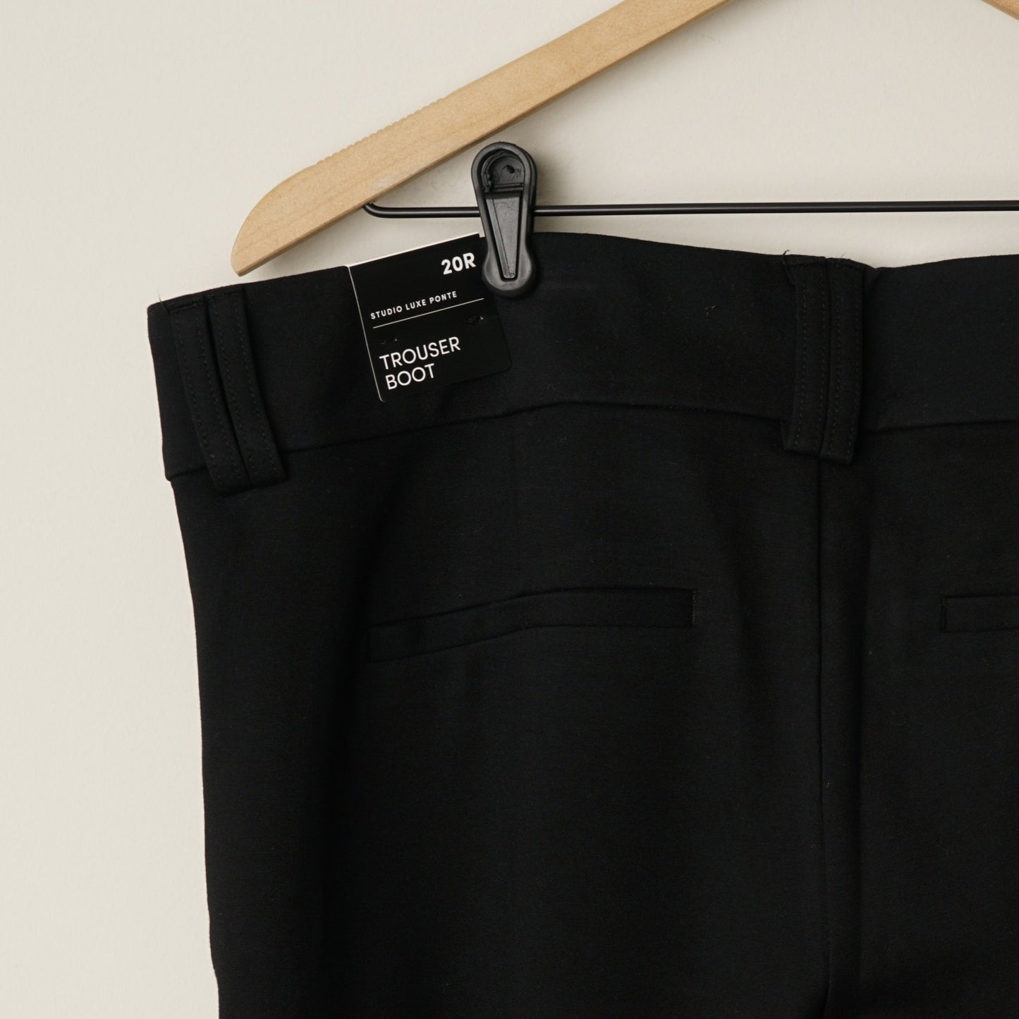 Torrid Trouser Slim Boot Studio Luxe Ponte Mid-Rise Pant in Deep Black Business