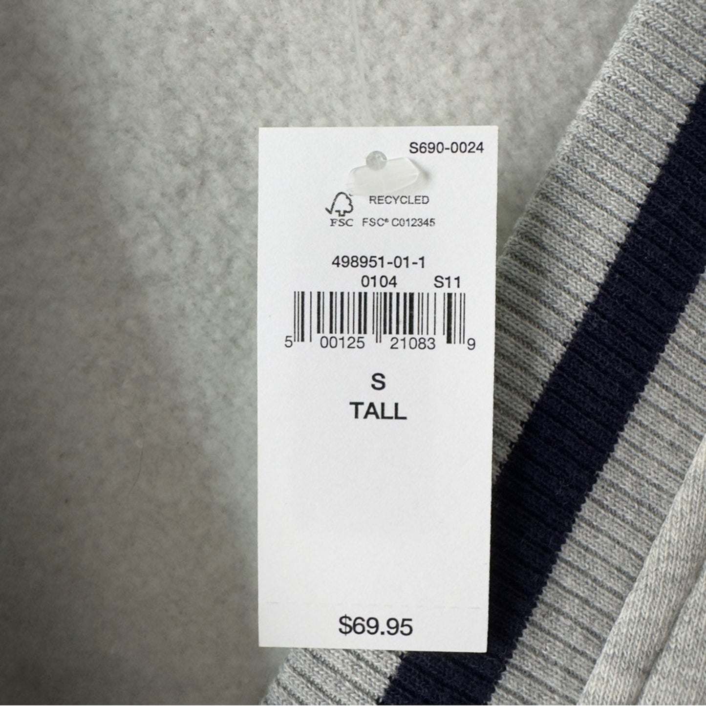 Gap Vintage Soft Oversized Cardigan Gray Sweater Navy Trim Button Down Cozy NWT