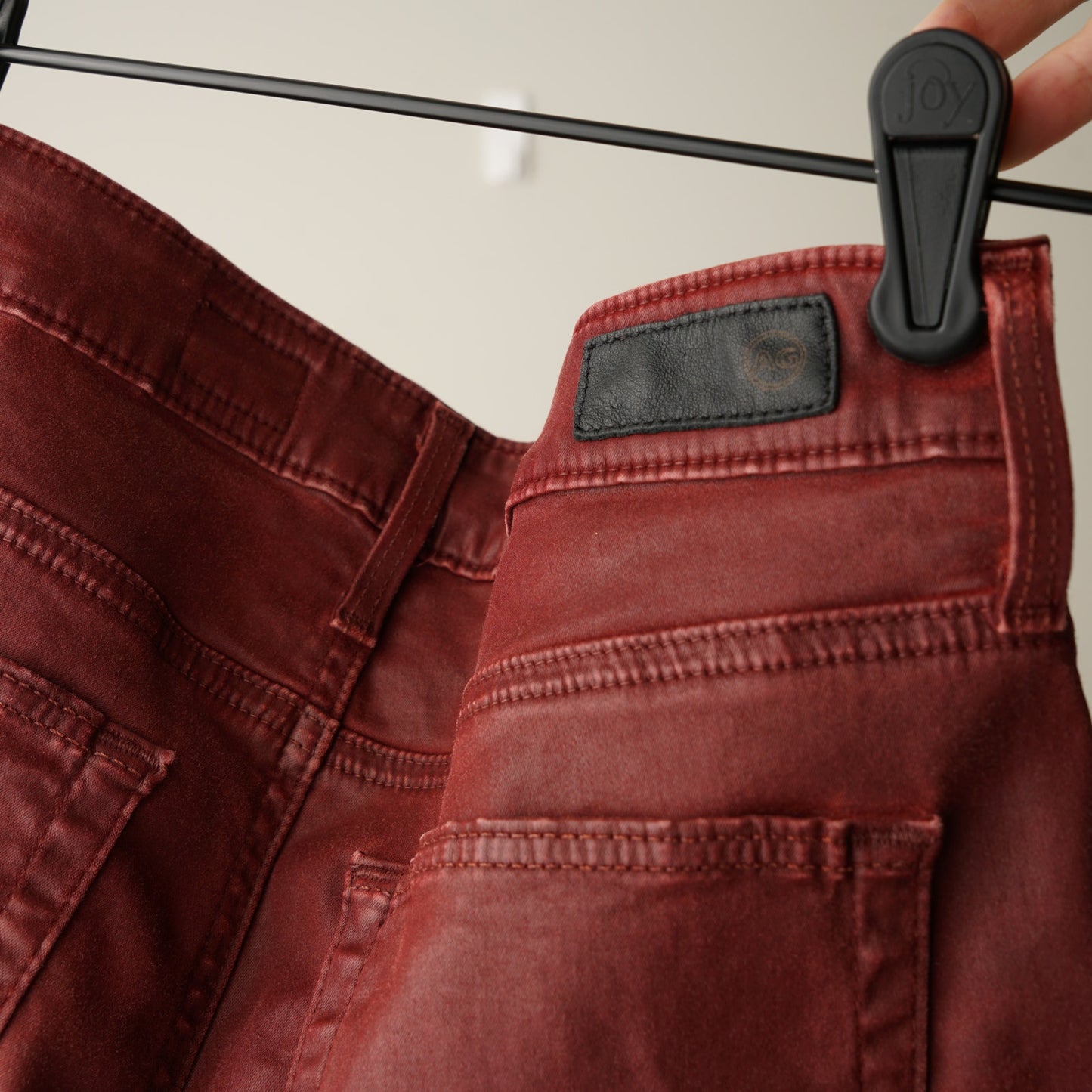 Adriano Goldschmied The Farrah Skinny Ankle Jeans Pants High-Rise Red USA Made