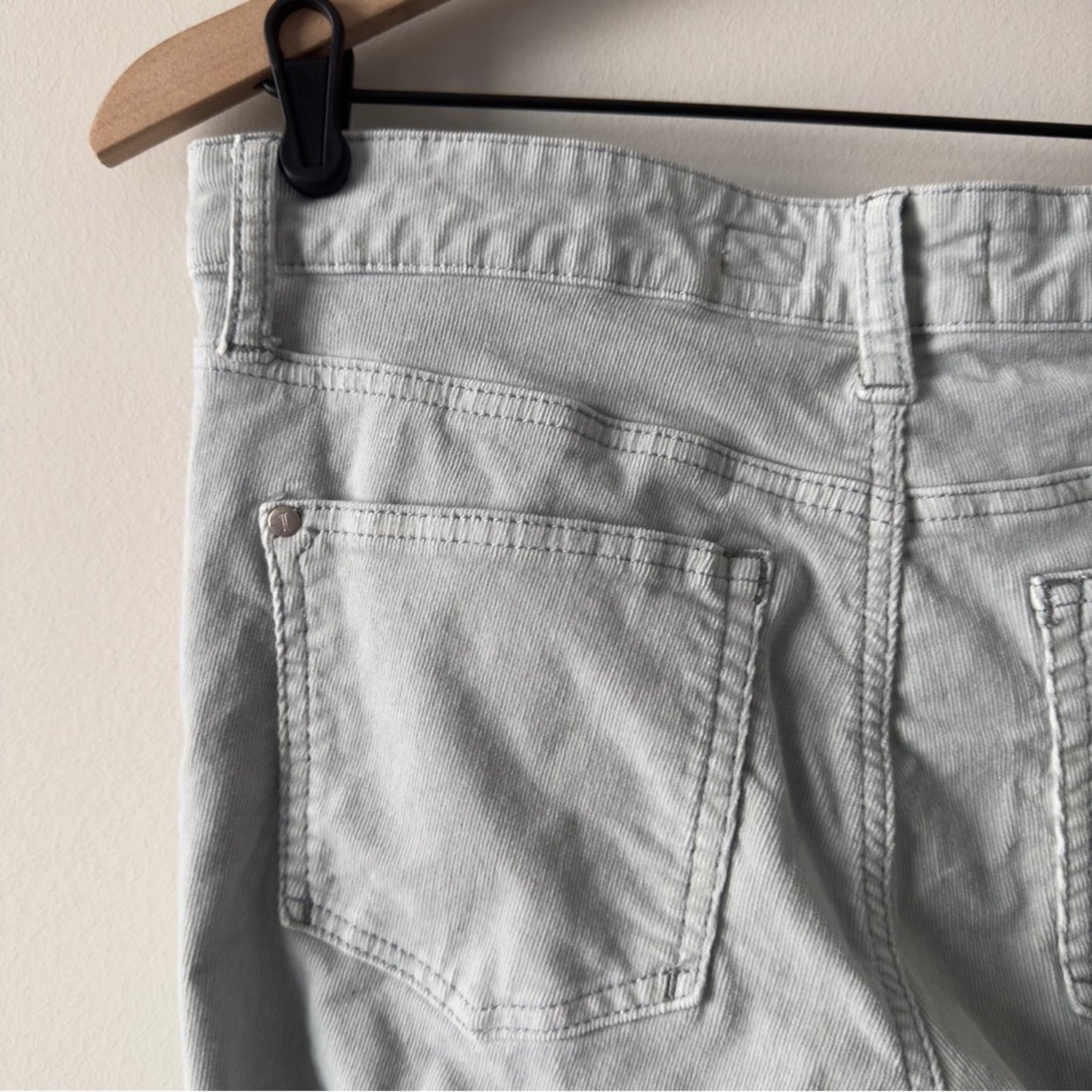 Pilcro and the Letterpress Corduroy Zipper Ankle Pants light blue pockets button