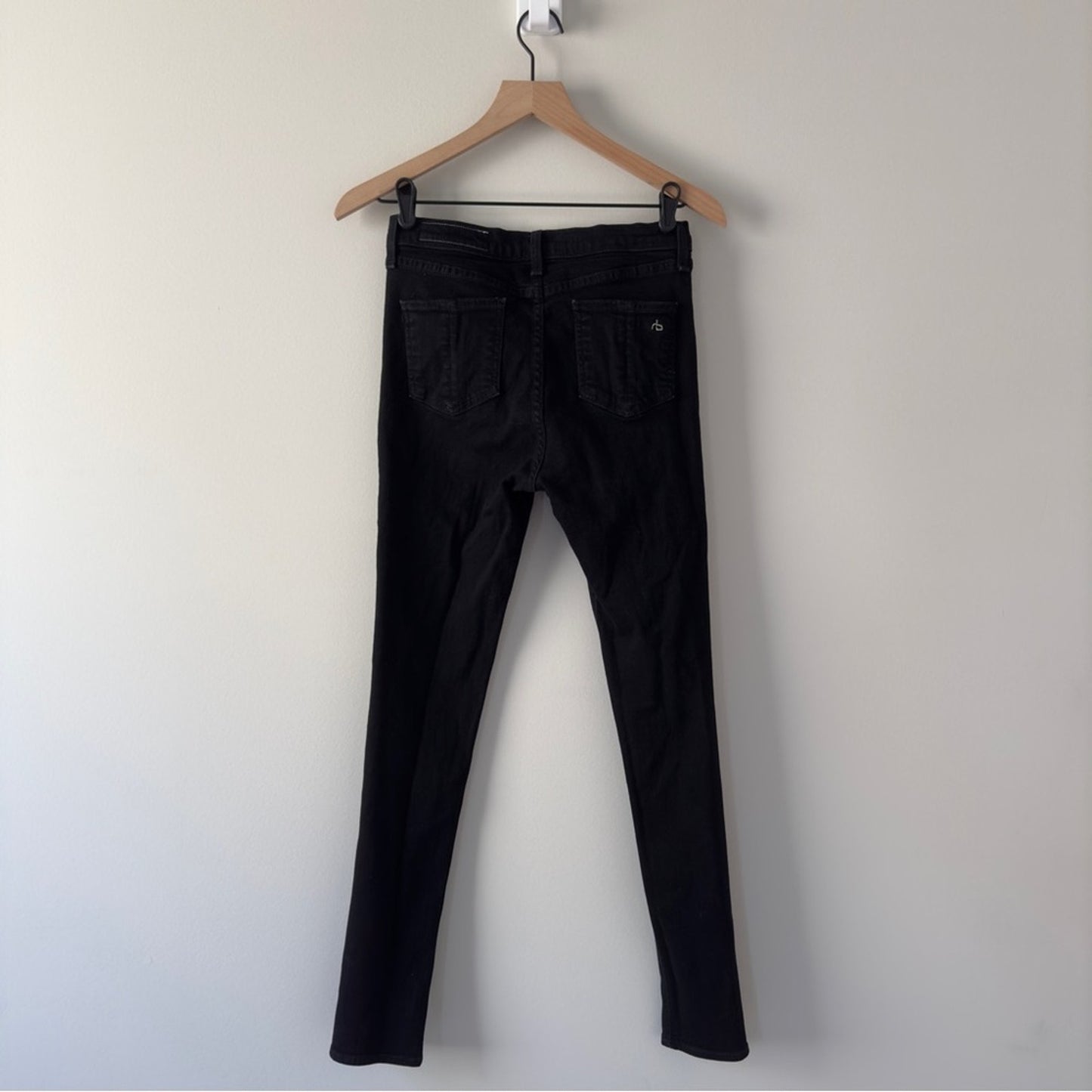 Rag & Bone Lace Up Skinny Jeans Black Coal cotton blend casual pockets high rise