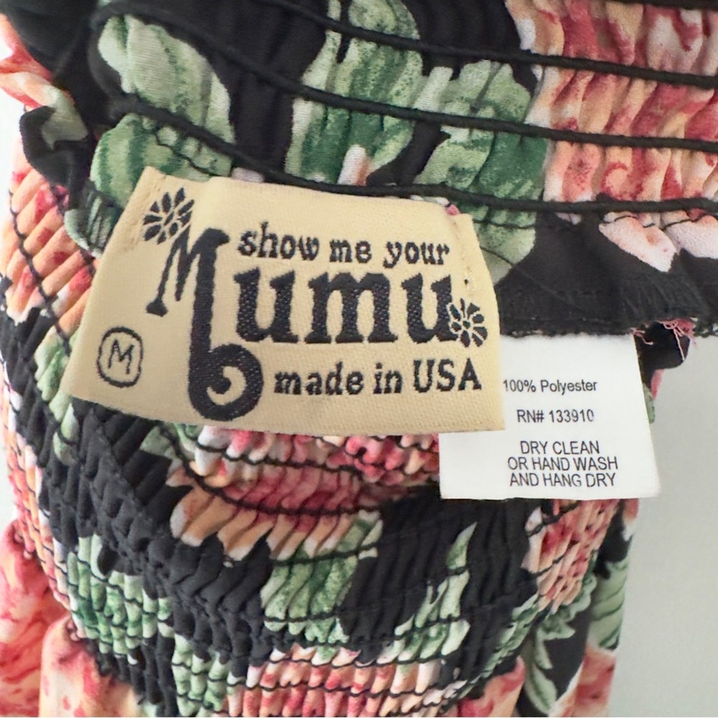 Show Me Your MuMu Floral Wide-Leg Women's Pants Smocked Waist High Rise Flare M