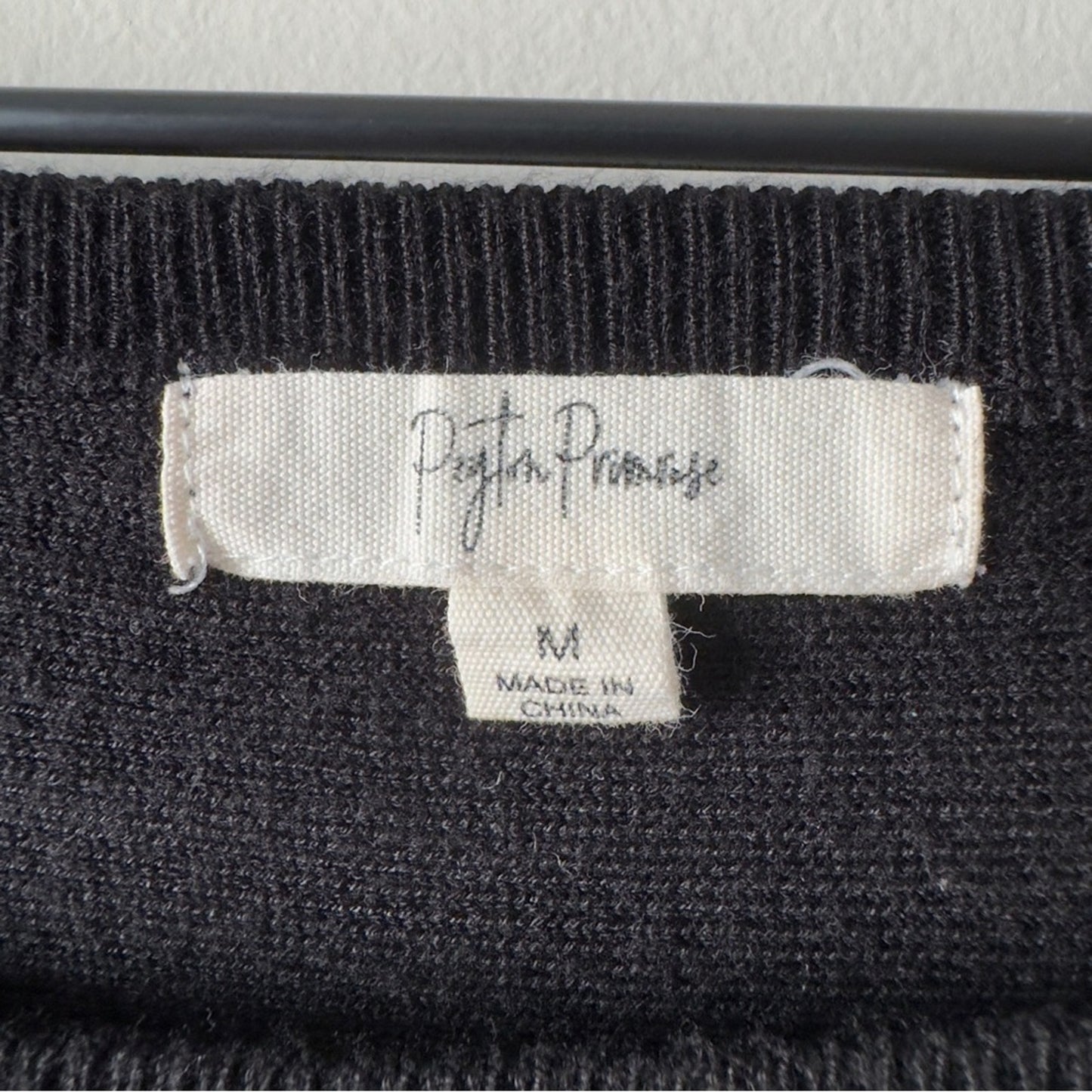 Peyton Primrose Ribbed Black Sweater Long Sleeve Oversized Round Neck Solid EUC