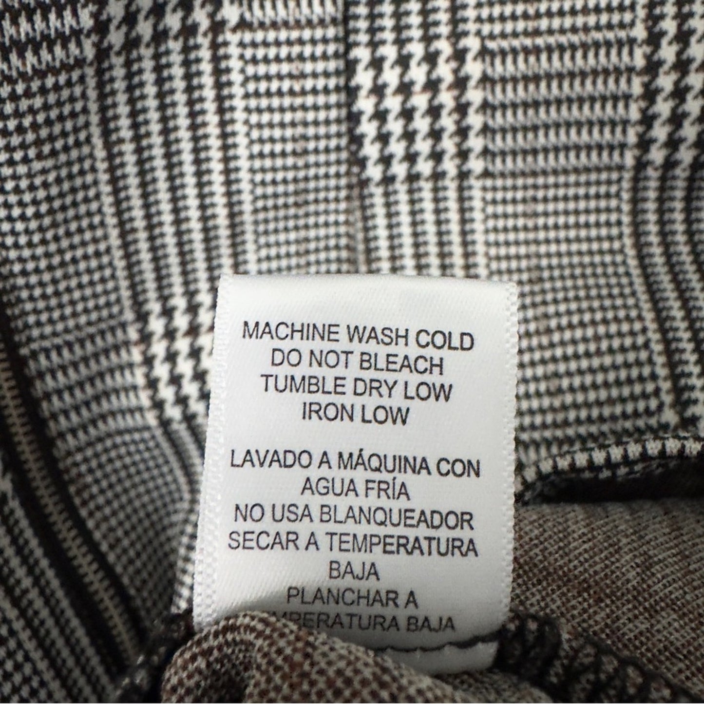 Love Tree Pinafore Plaid Black White mini Dress Full Zip Front Circle Zipper EUC