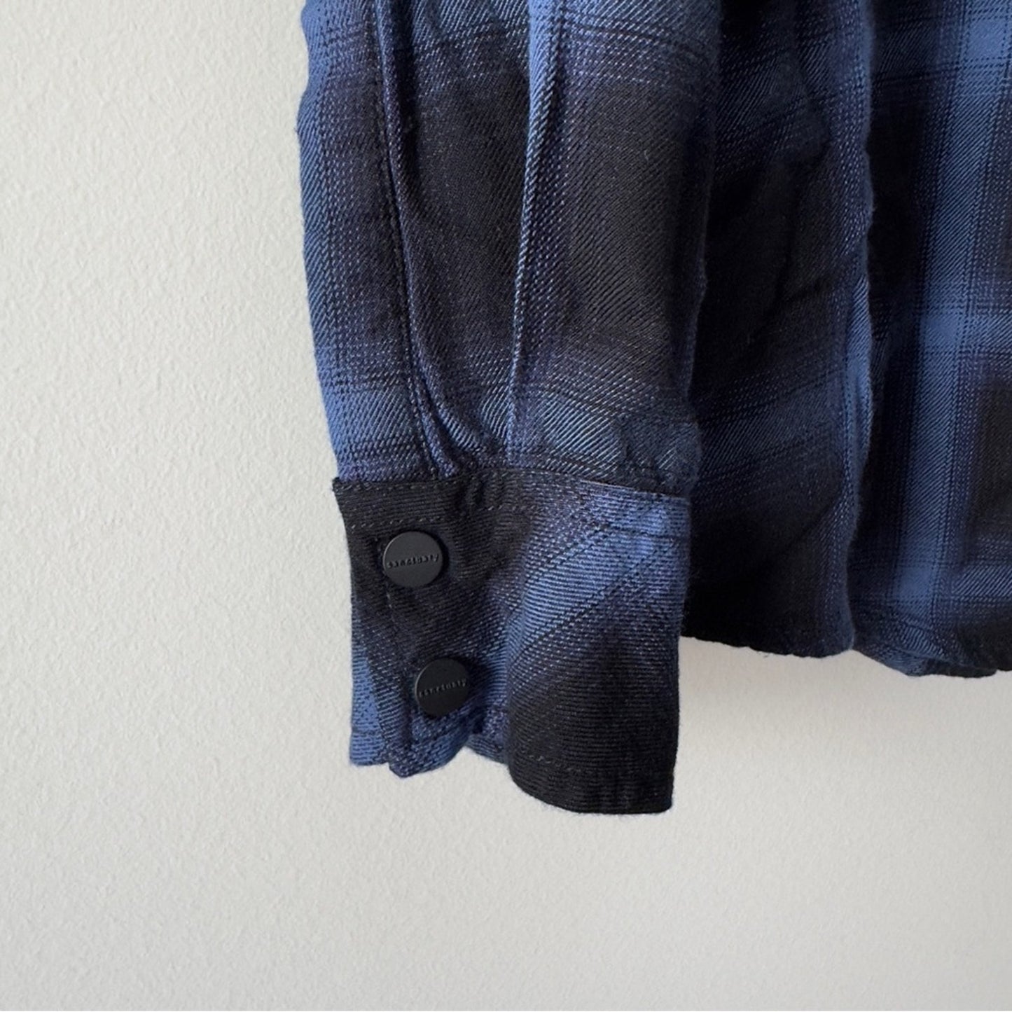 Anthropologie Sanctuary Plaid button down shirt blue black long sleeve collared