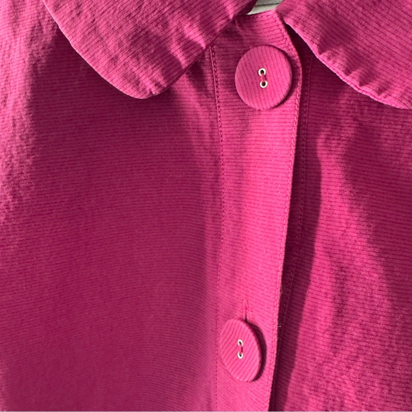 Chico’s 2000s Vintage Y2K Sparkly Vibrant Pink Button-Up Jacket Long Sleeve EUC