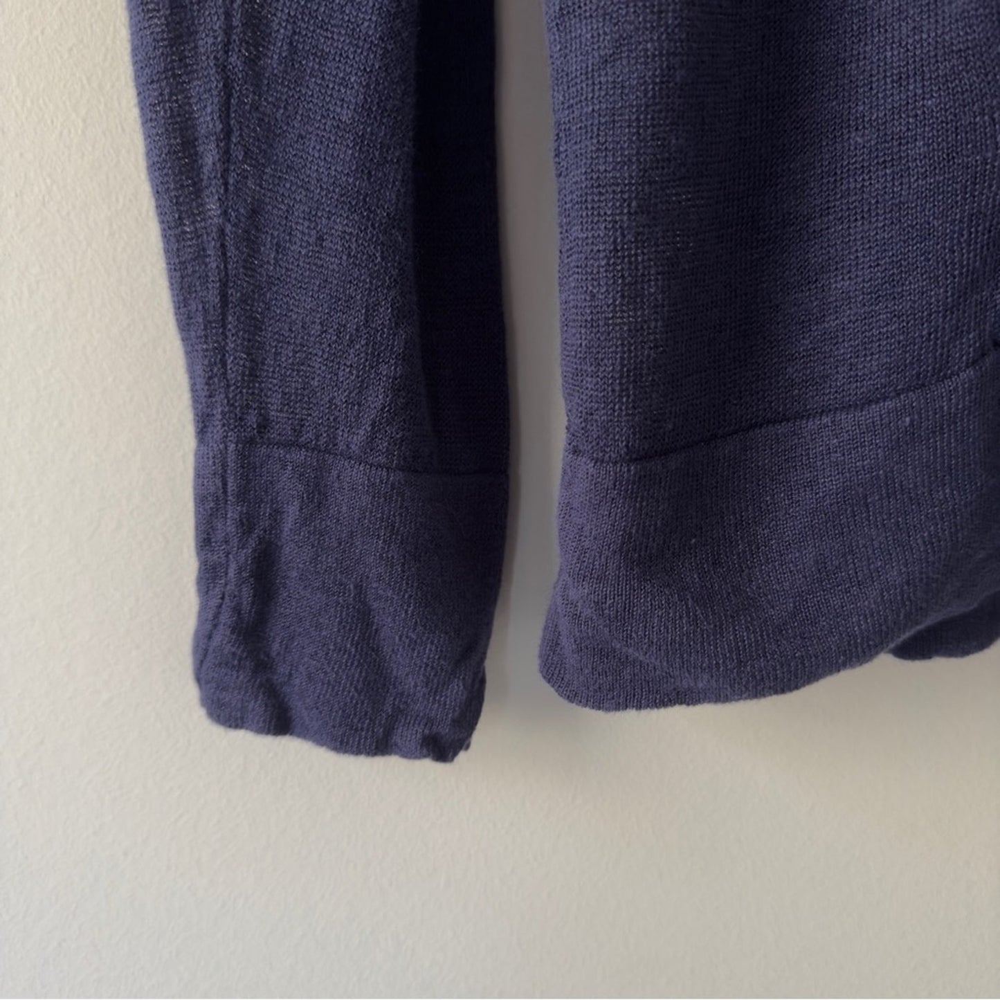 Lilly Pulitzer 100% Linen Hooded Pullover Lightweight Kangaroo pocket navy solid